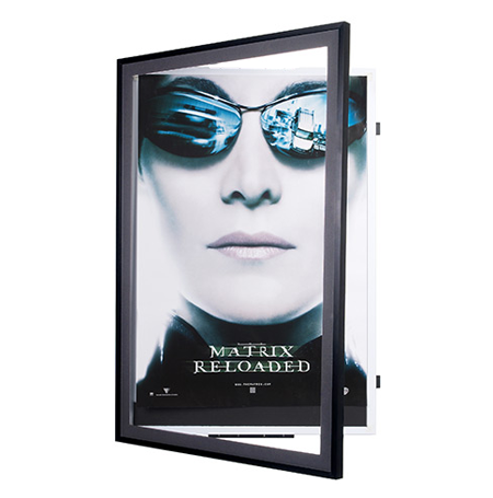 24x36 Movie Poster Frame - Swing Open Changeable Metal Frame with Beveled Matboard | Wall Decor for Home Theater, Cinema Room & Office Display