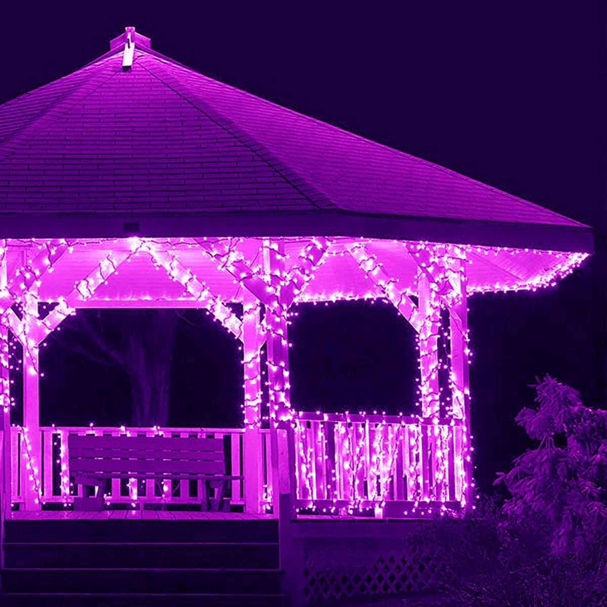 Kemooie 300 LED Purple Halloween String Lights - 99FT Connectable Fairy Lights with 8 Lighting Modes, Waterproof for Outdoor Use - Perfect for Halloween, Christmas, Wedding, Party & Garden Decorations (Purple)