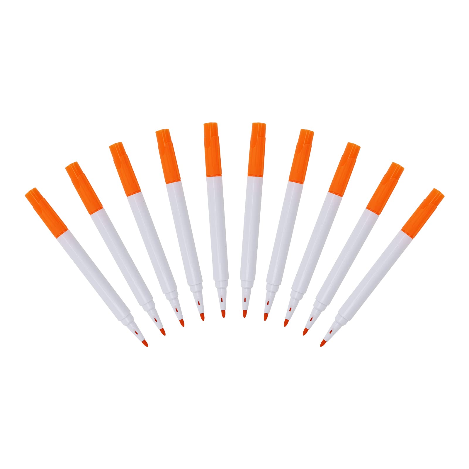 10-Pack Liquid Chalk Markers - Dust-Free Erasable Whiteboard Pens, Water-Based Non-Toxic Wet Erase Fine Tip Chalkboard Markers for Kids, Teachers & Office Use - Perfect for Classrooms, Restaurants & Home Organization (10 Orange Pens)