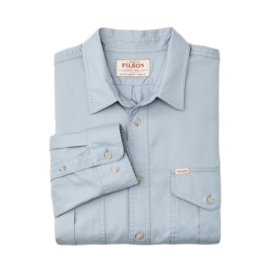 Filson Lightweight Alaskan Guide Shirt - Dust Blue | Durable Outdoor Shirt for Hiking & Camping | Men's Casual Button-Up Shirt
