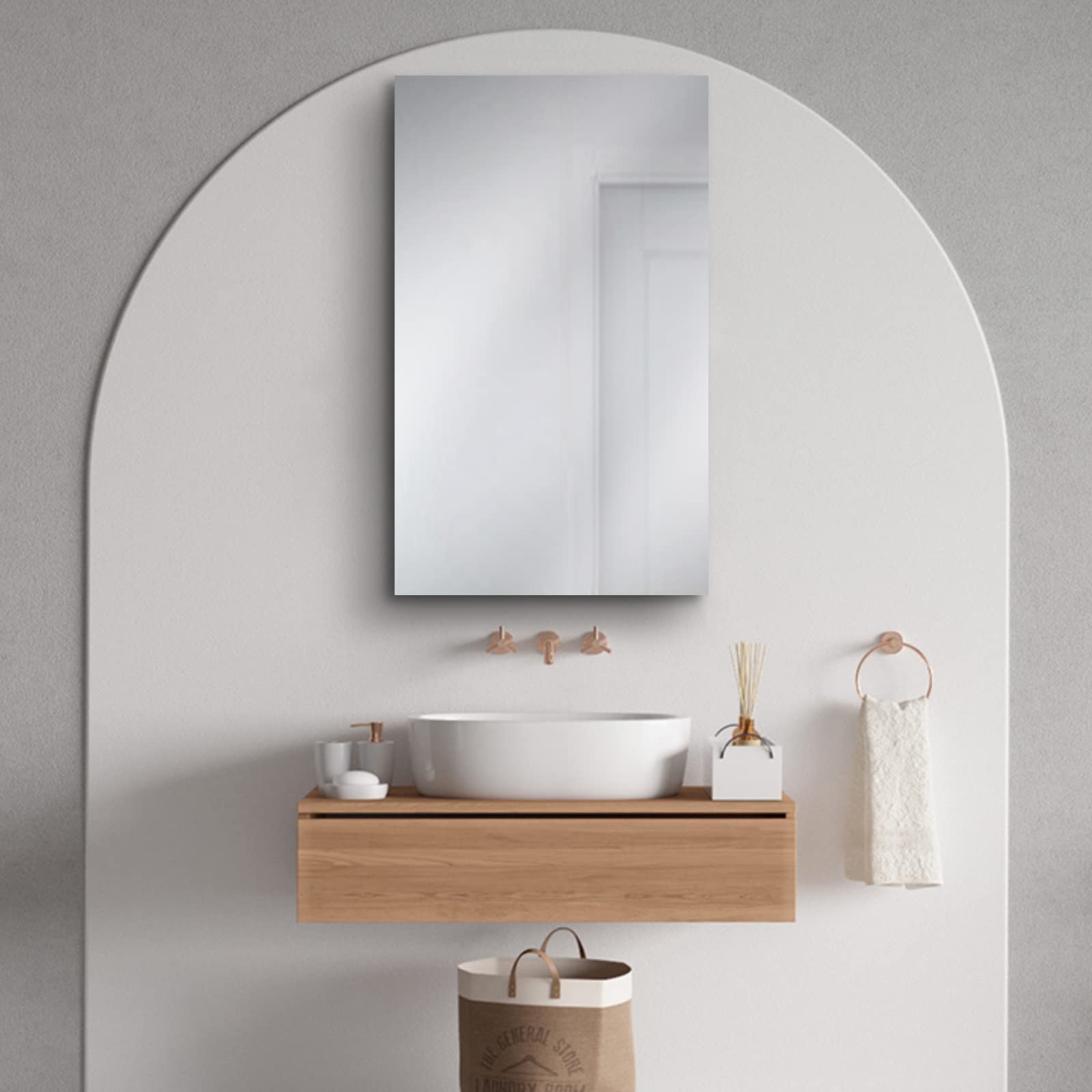 Stainless Steel Bathroom Wall Cabinet with Half Cut Shelves - 14.8 x 25.6 Inch Medicine Storage Cabinet for Bathroom, Living Room & Kitchen Organization - Perfect for Storing Toiletries, Medicines & Small Essentials