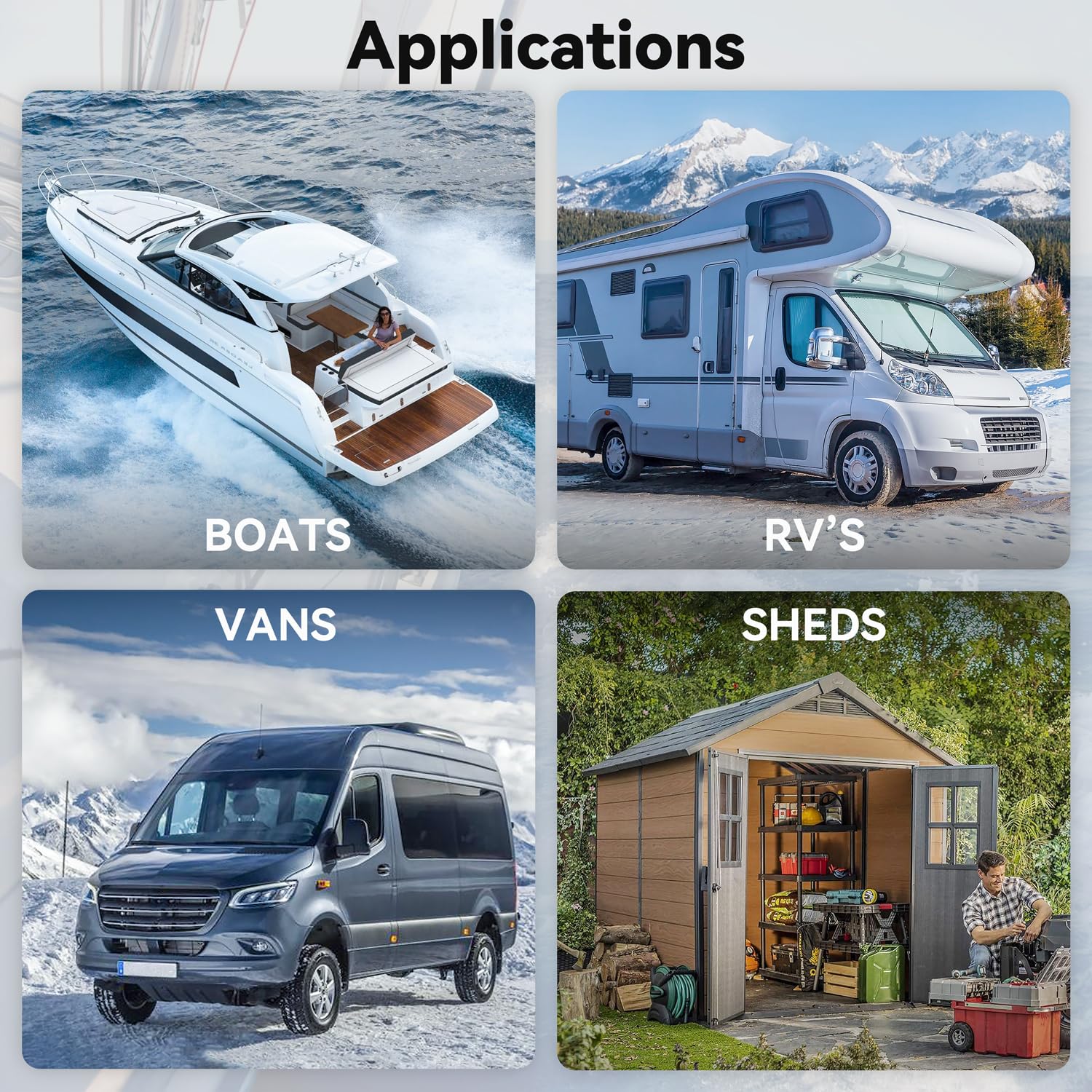 650W PTC Boat Cabin Heater with Built-in Thermostat & Waterproof Fan - Safe Marine Engine Compartment Heater for Winter Freeze Protection - Ideal for Boats, Yachts & RV Living Spaces to Prevent Pump Freezing & Keep Cabin Warm