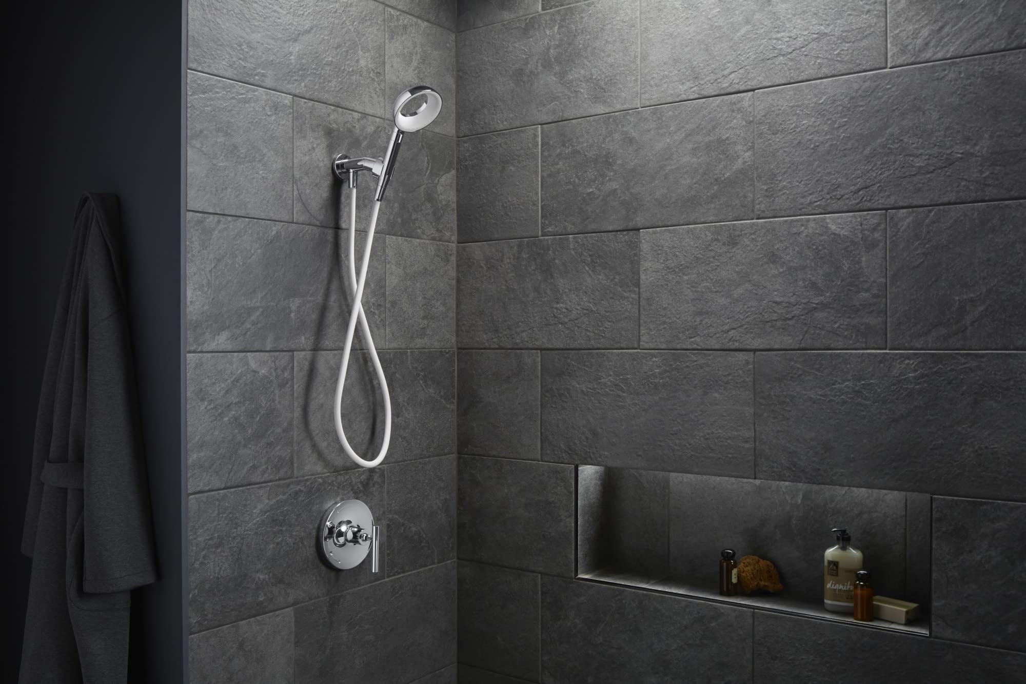 KOHLER Statement 60-Inch Stainless Steel Shower Hose - Flexible & Durable Bathroom Shower Replacement for Relaxing Spa-Like Experience