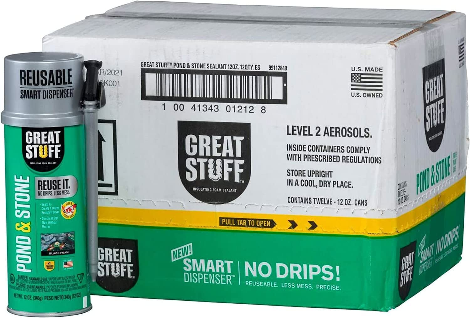 Great Stuff 99112849 Black Smart Dispenser Sealants - Foam Insulation for Gaps, Cracks & Air Leaks - Ideal for Home Repairs, HVAC & Weatherproofing