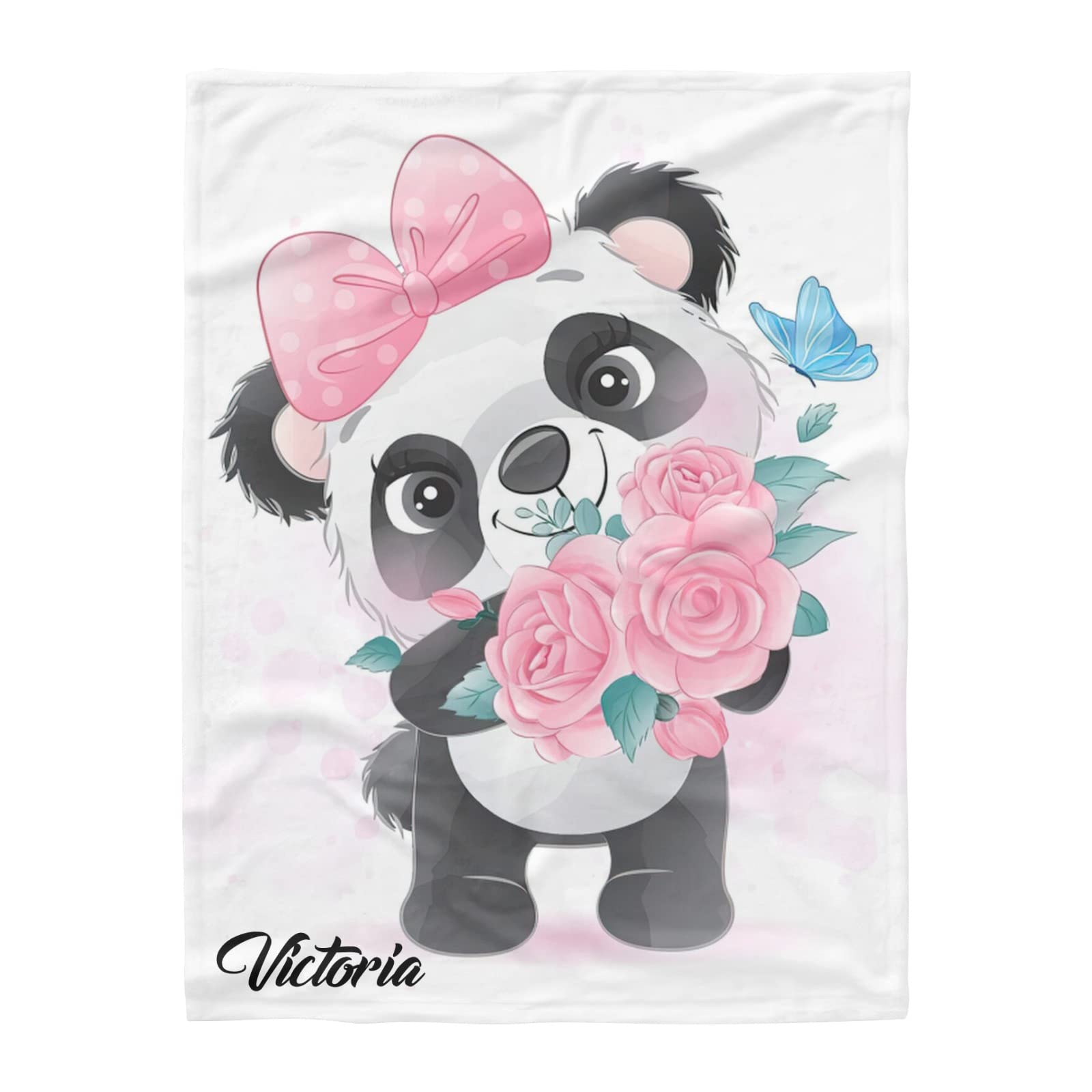 Personalized Panda Baby Blanket - Soft 30x40 Inch Swaddling & Nursery Throw for Newborns, Birthdays & Baby Showers - Perfect for Gifts, Cuddling & Nursery Decor
