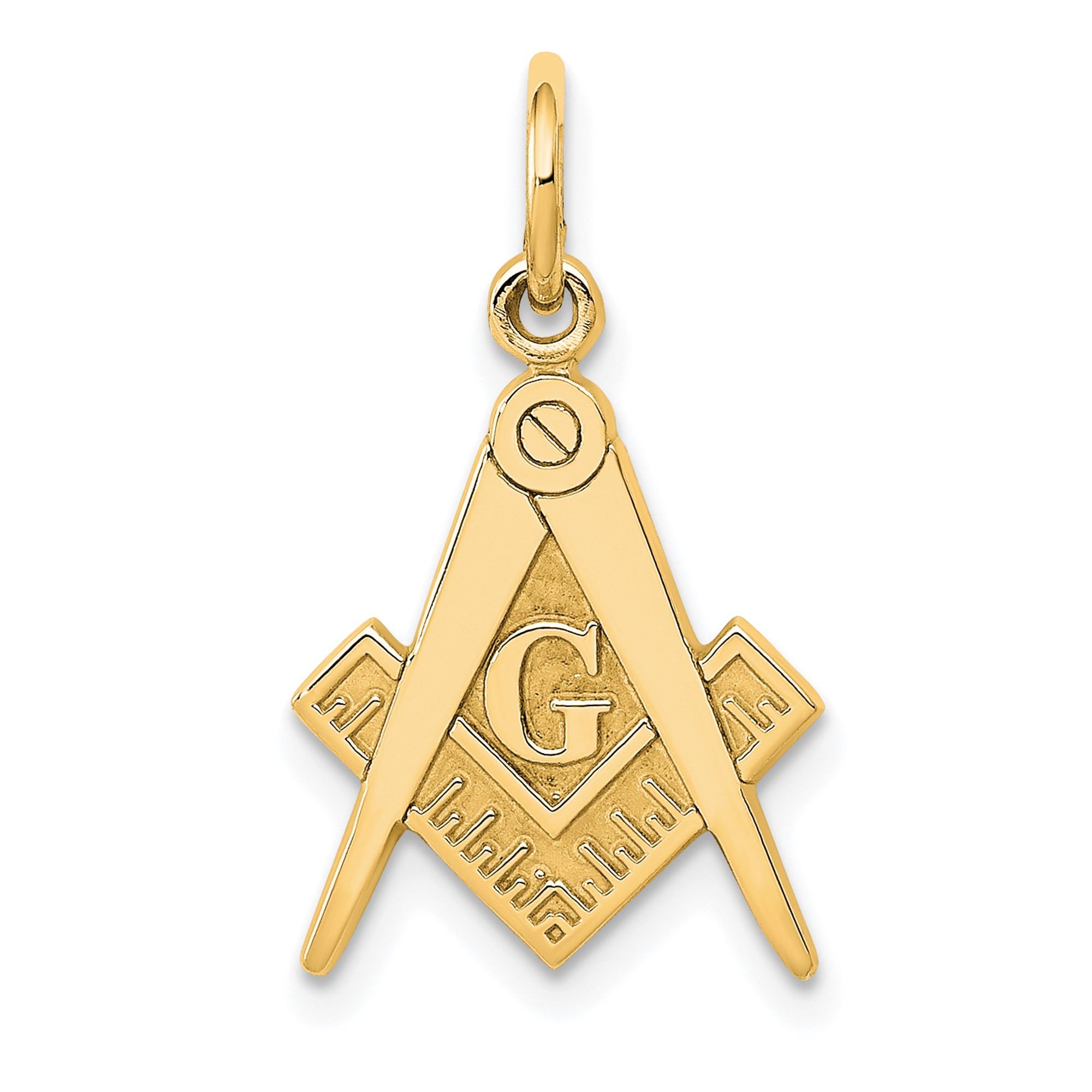 14K Solid Yellow Gold Master Mason Signet Freemason Necklace - Masonic Symbol Pendant Charm for Men - Perfect for Lodge Meetings, Rituals & Brotherhood Gifts