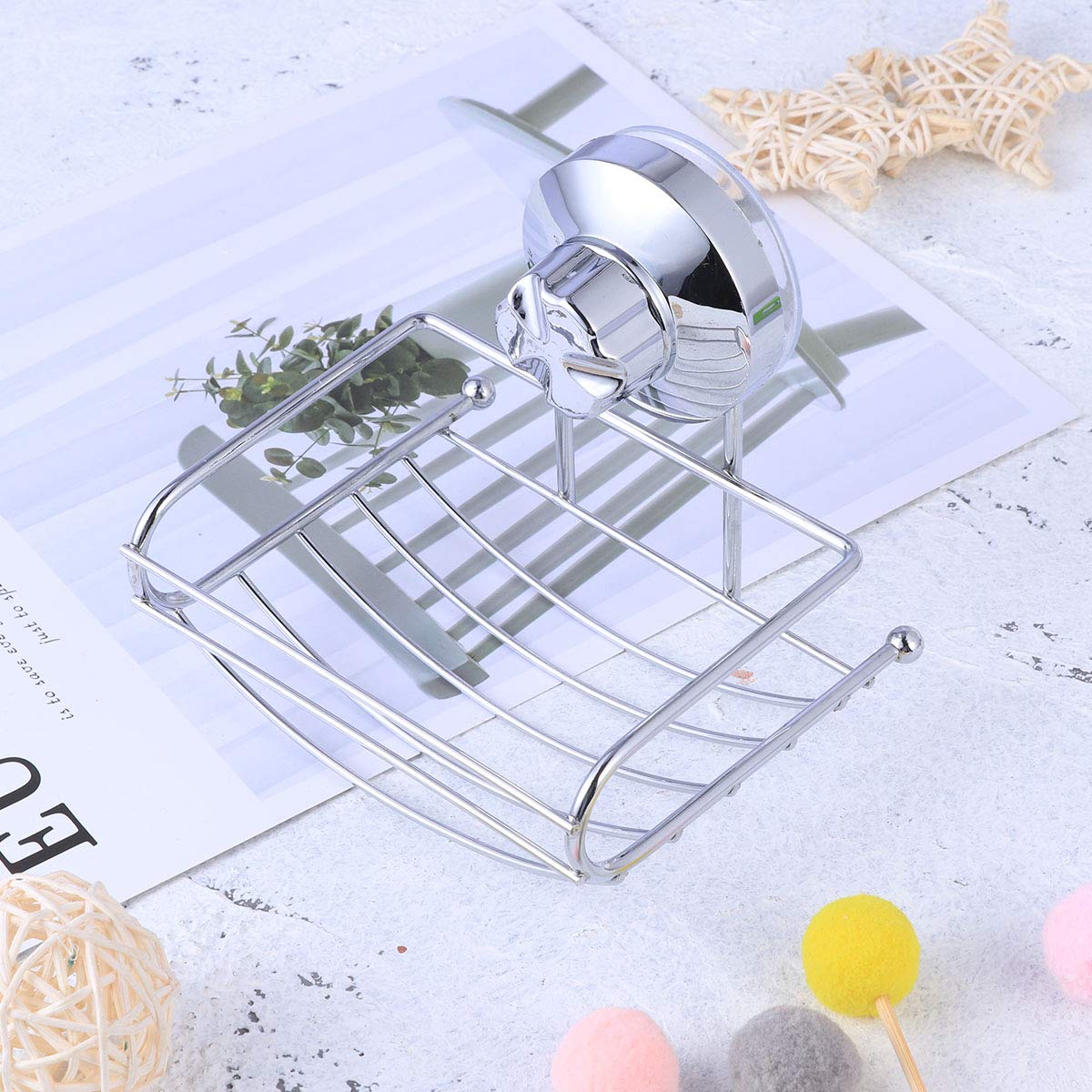 Stainless Steel Shower Soap Holder with Strong Suction - Rustproof Soap Dish for Bathroom, Kitchen, Gym & Travel - Cabilock Wall Mount Soap Dispenser for Shower Caddy Organization
