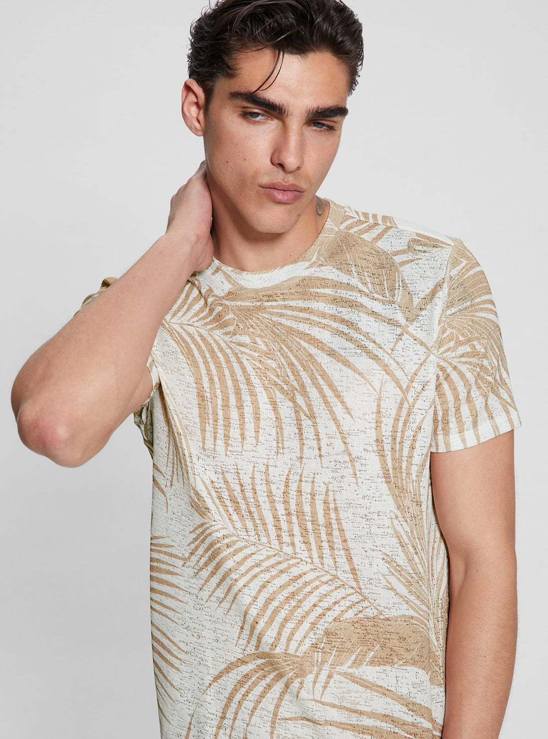 Eco-Friendly Baja Palm Print T-Shirt for Men & Women - Soft Breathable Gauze Fabric - Perfect for Beach, Festival & Casual Wear