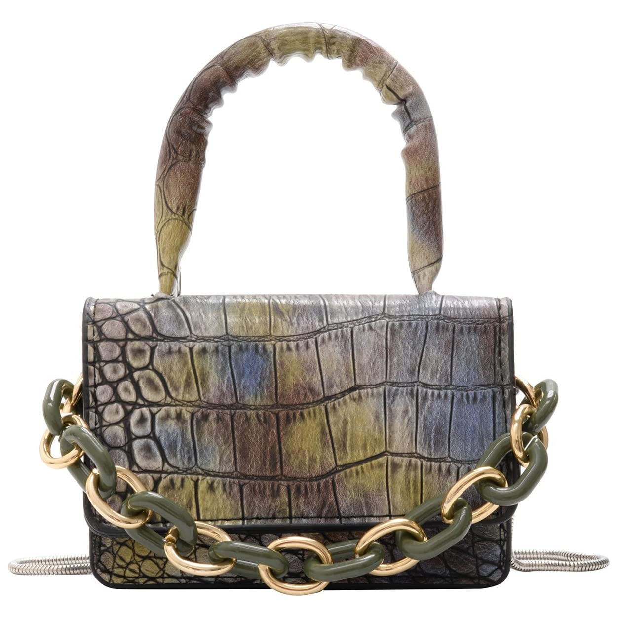 Women's Mini Crocodile Pattern Crossbody Clutch Bag - Stylish Leather Handbag for Evening Parties, Date Night & Daily Use