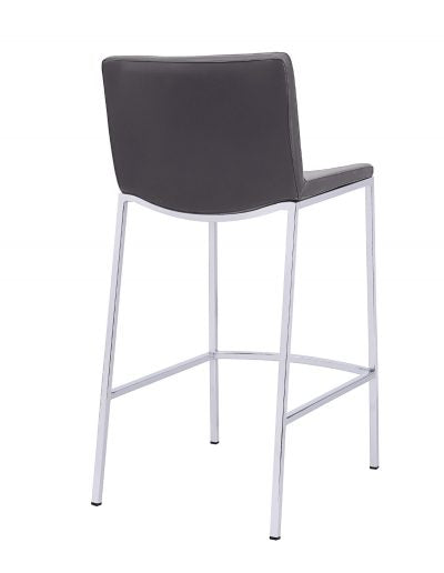 Modern Grey Dominic Stool - Adjustable Height Bar Stool for Kitchen, Dining & Home Office - Comfortable Seating with Sturdy Metal Base - Perfect for Breakfast Nook, Counter or Workspace