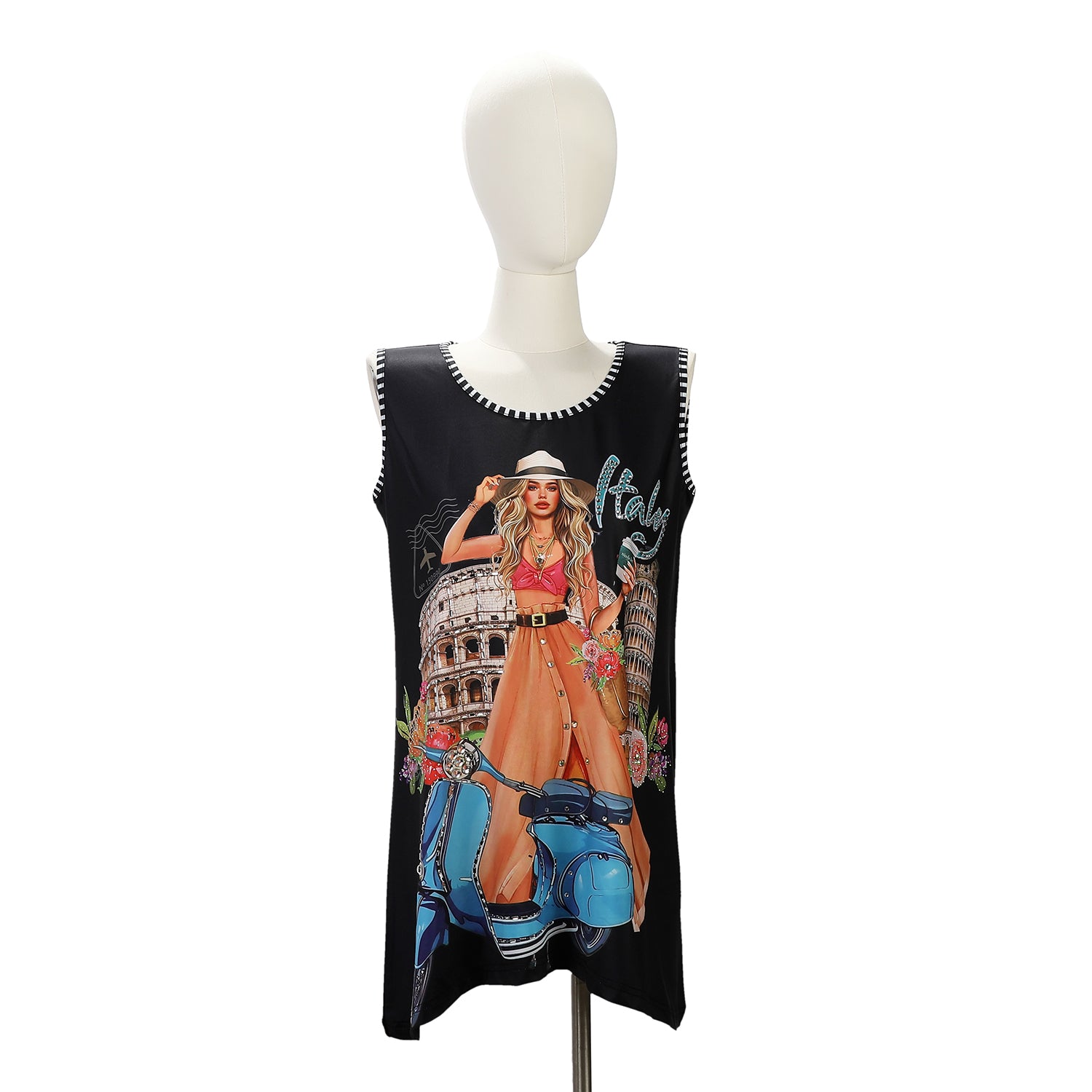 Nicole Lee Bling Tunic Tank Top for Women - Sparkling Sequin Summer Tops for Casual Wear, Beach Outfits & Night Out