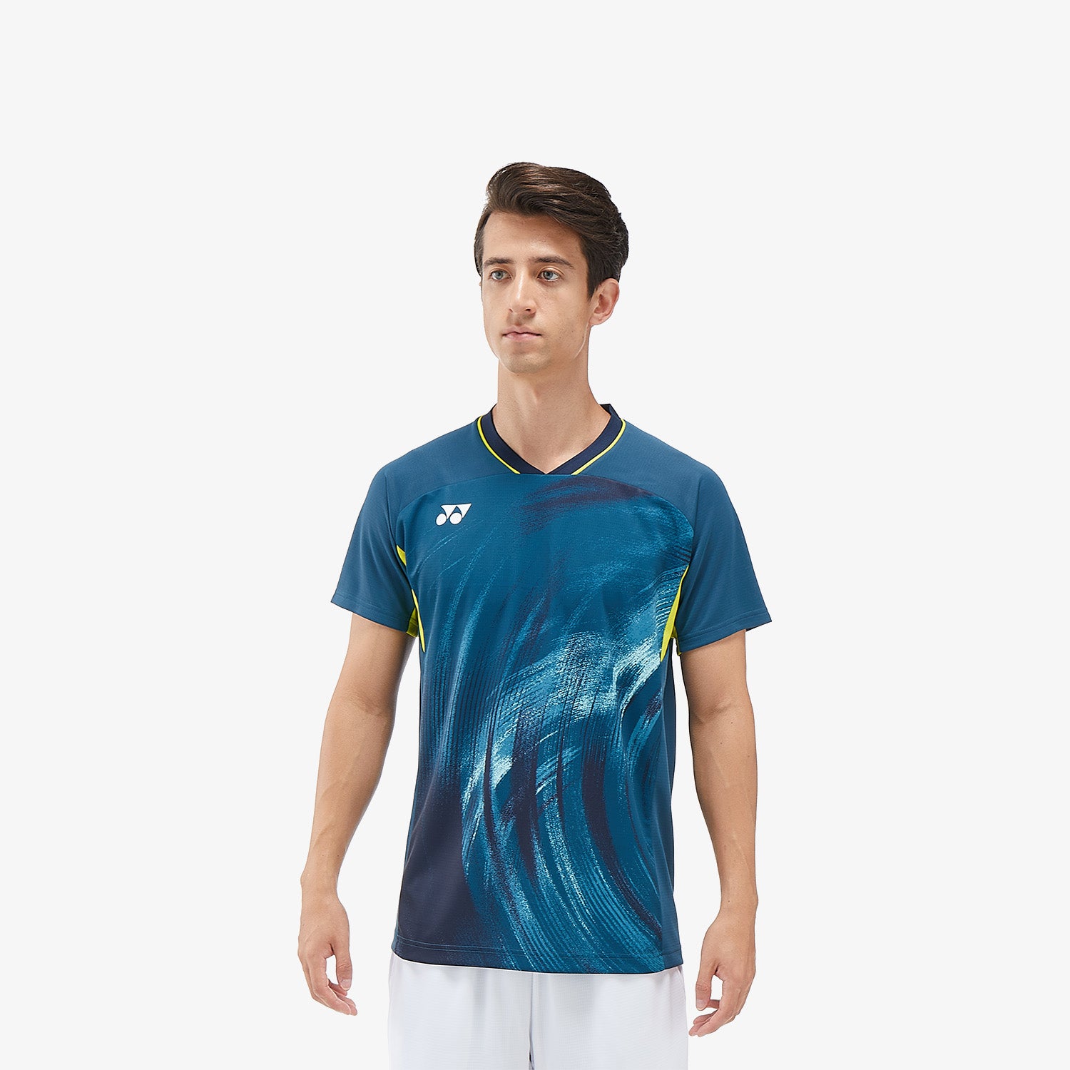 Yonex Men's Crew Neck Tournament Tennis Shirt 10568NSK (Night Sky) - Breathable Performance Top for Competitive Play & Casual Wear