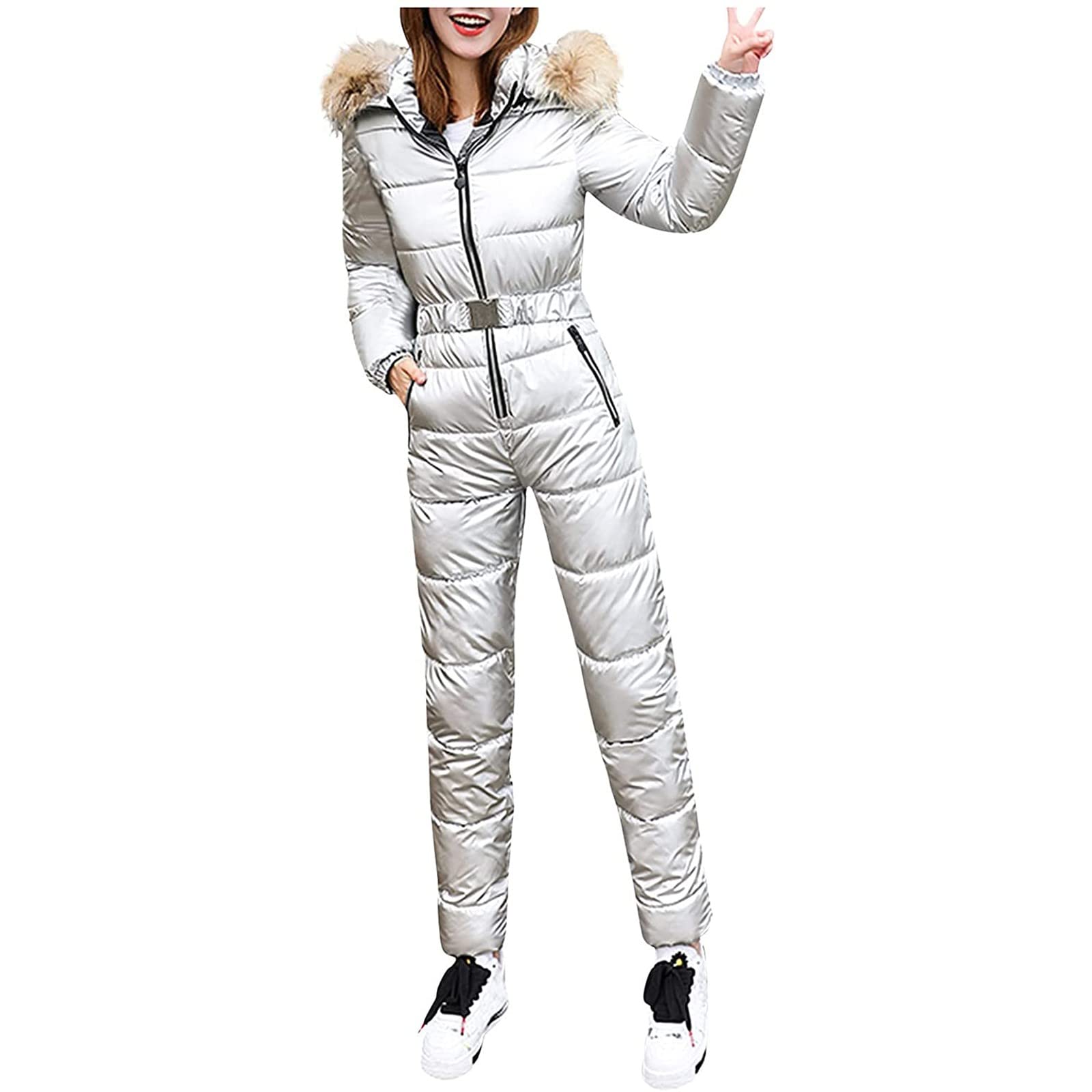 Women's Winter Ski Suit - Waterproof Windproof Snowboard Jumpsuit with Hood for Warmth & Comfort | Perfect for Skiing, Snowboarding & Outdoor Winter Activities