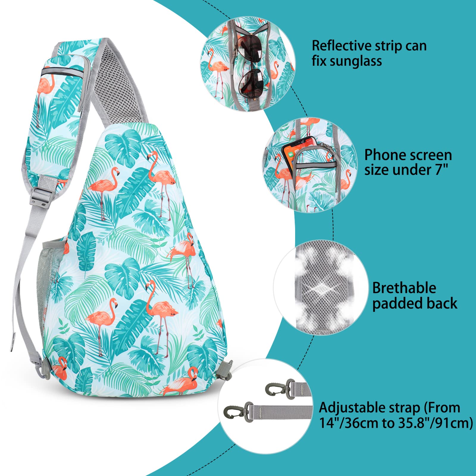 ZOMAKE Lightweight Sling Bag for Men & Women - Adjustable Crossbody Shoulder Chest Pack - Perfect for Travel, Hiking, Gym & Everyday Use | Compact Daypack with Multiple Pockets for Phone, Wallet & Essentials
