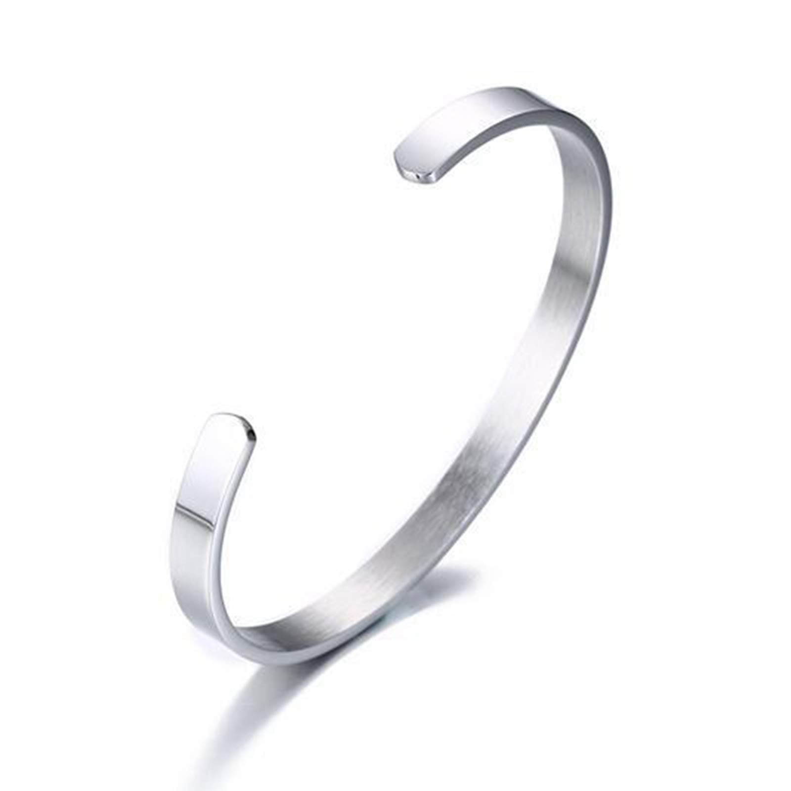 Personalized Stainless Steel Open Cuff Bracelet for Women - Engravable Name & Date Gift for Mom, Daughter, Best Friend | Birthday, Anniversary, Mother's Day Jewelry Present