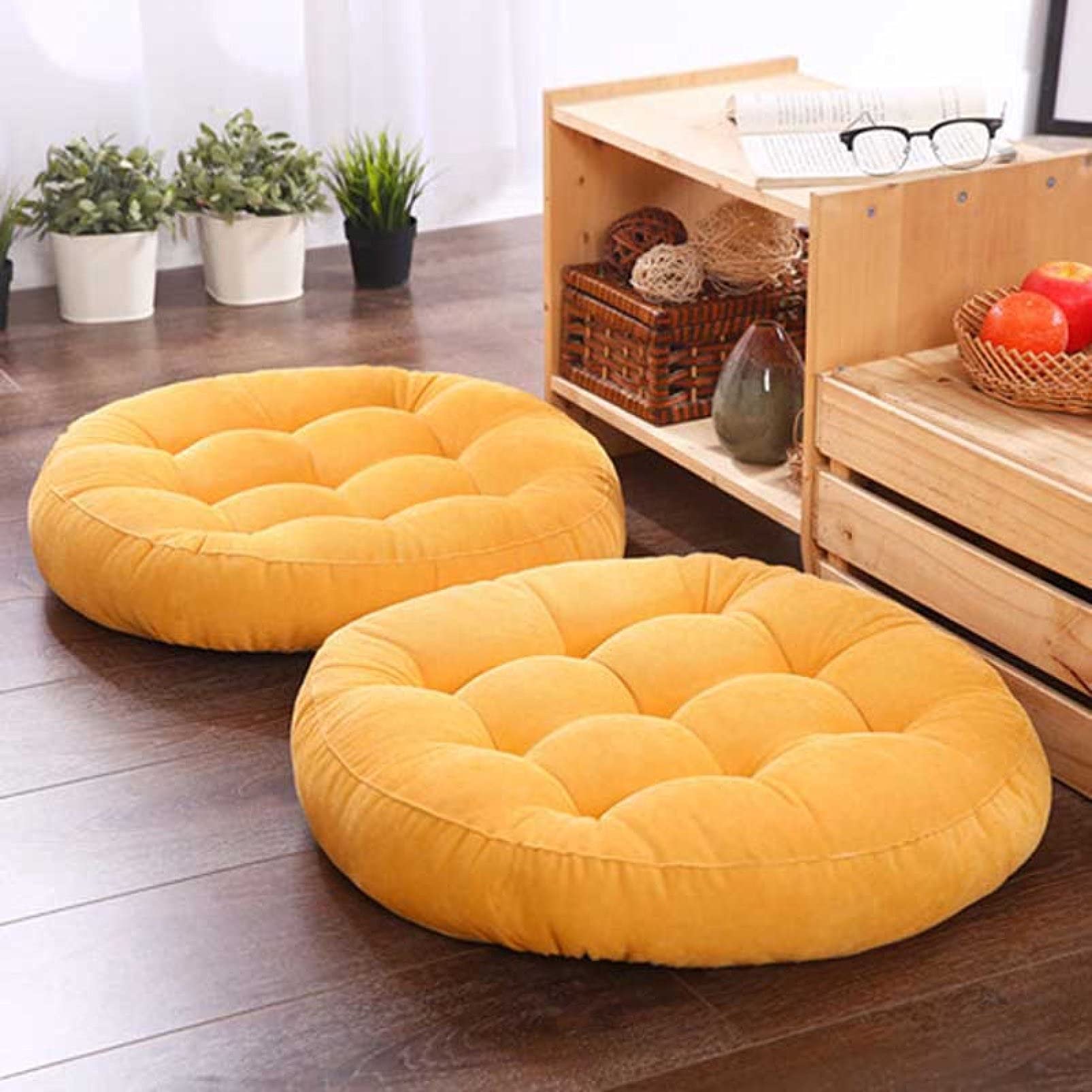 Premium Round Thickened Seat Cushion - Super Soft & Comfortable Chair Pad for Home, Office, Floor or Tatami Mat - Ideal for Meditation, Yoga, Reading and Home Decor