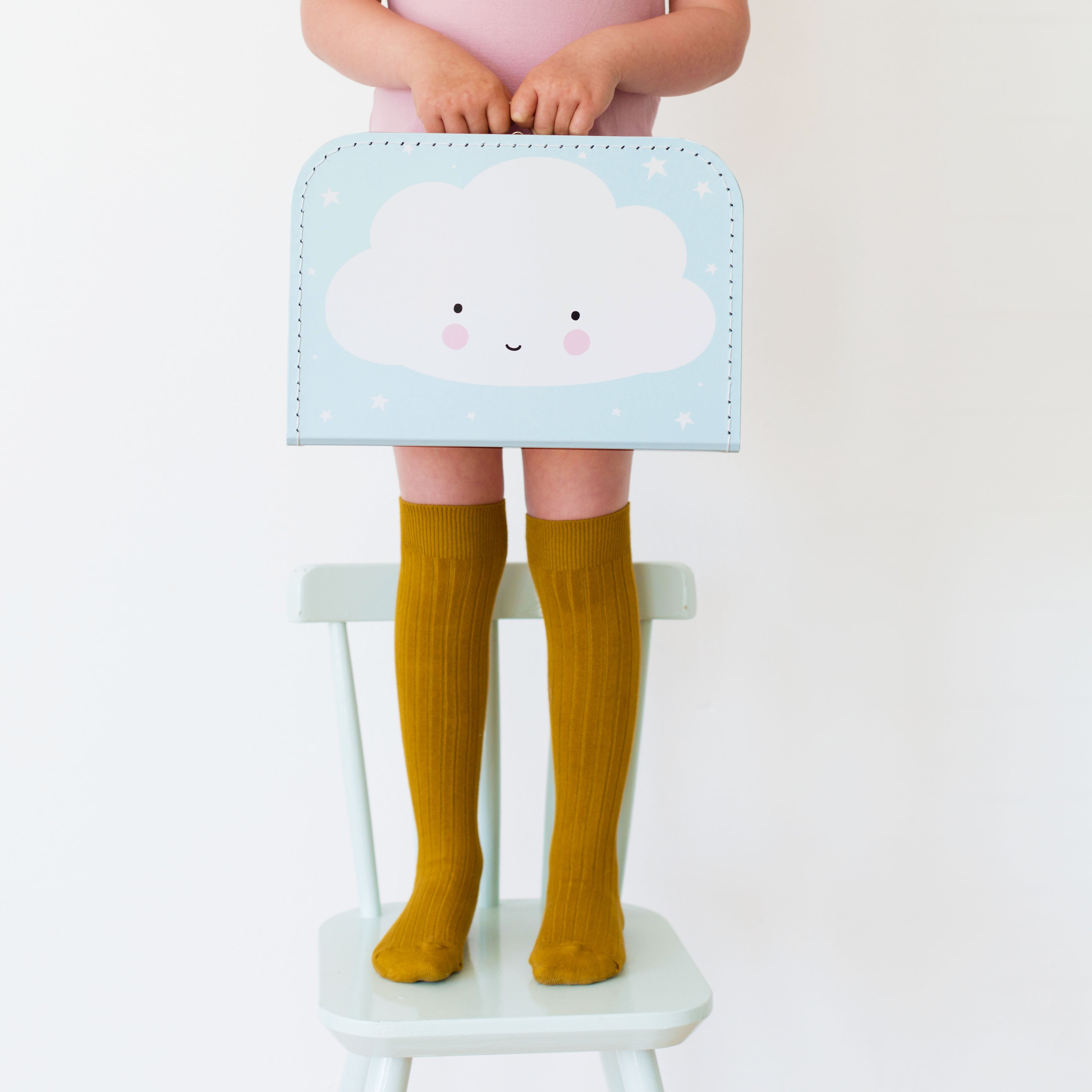 A Little Lovely Company Cloud Blue Carry-On Suitcase - Perfect for Travel, Weekend Getaways & Business Trips