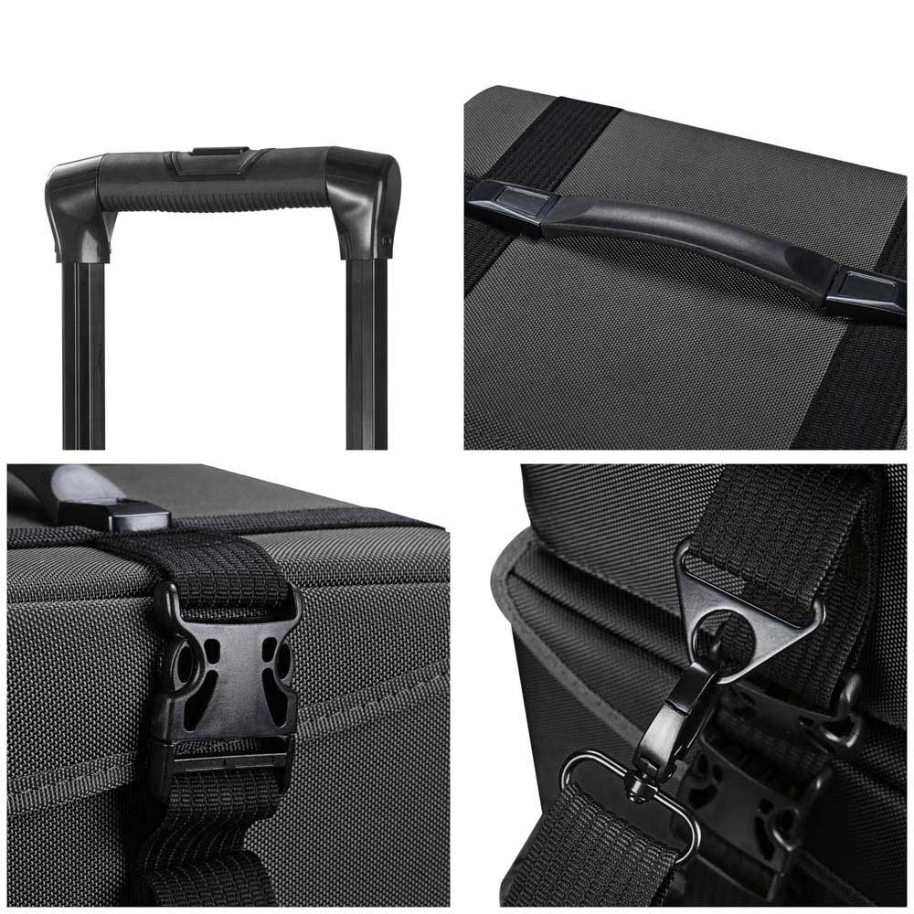 TheLAShop 2-in-1 Nylon Professional Rolling Makeup Case with 8 Drawers | Portable Cosmetic Organizer for Travel & Salon Use | Perfect for Makeup Artists & Beauty Professionals