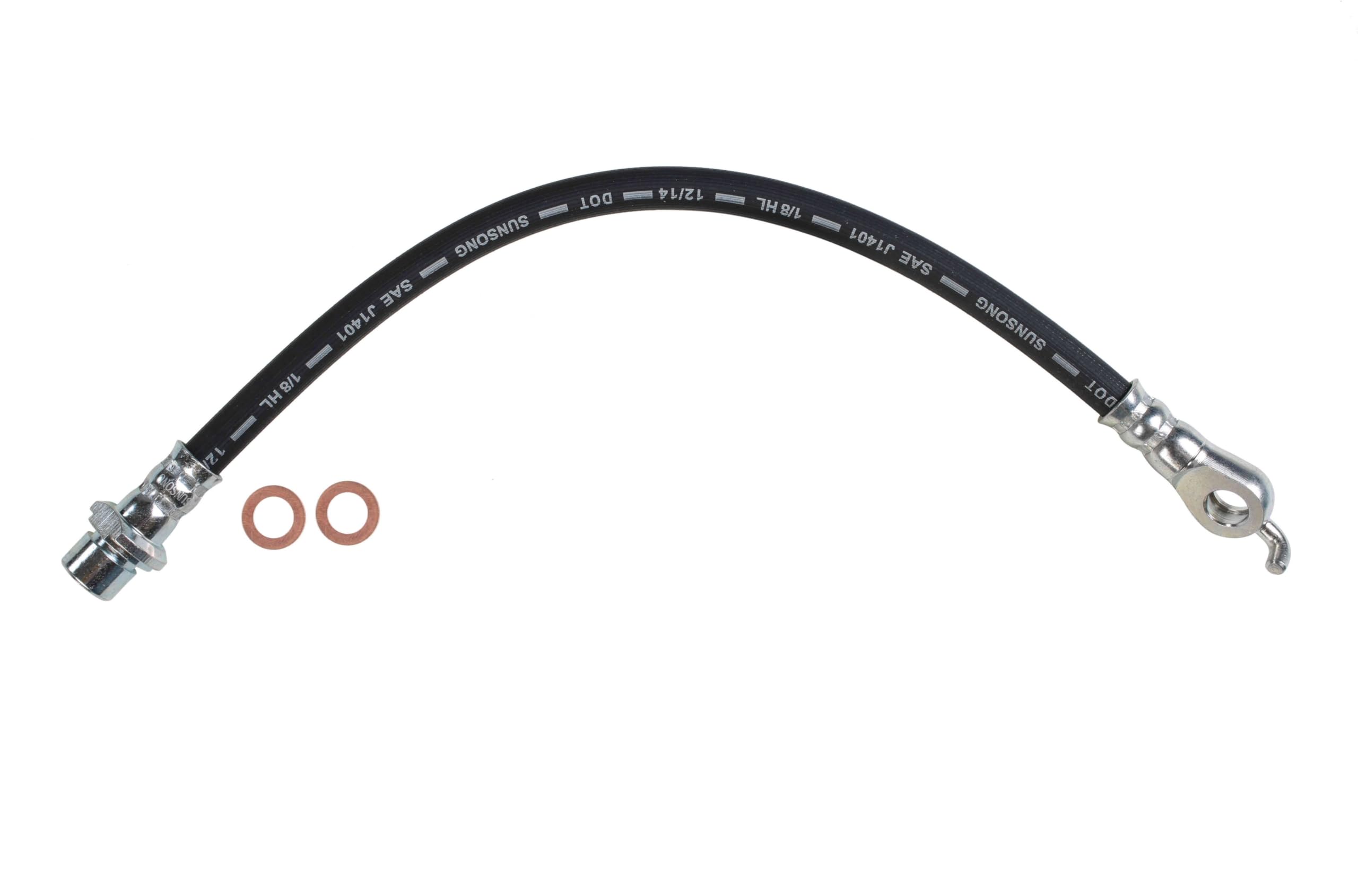 Sunsong 2202829 Brake Hydraulic Hose - High Performance Replacement for Trucks & SUVs - Durable DOT Approved Brake Line for Safe Stopping Power - Ideal for Off-Roading, Towing & Heavy-Duty Use