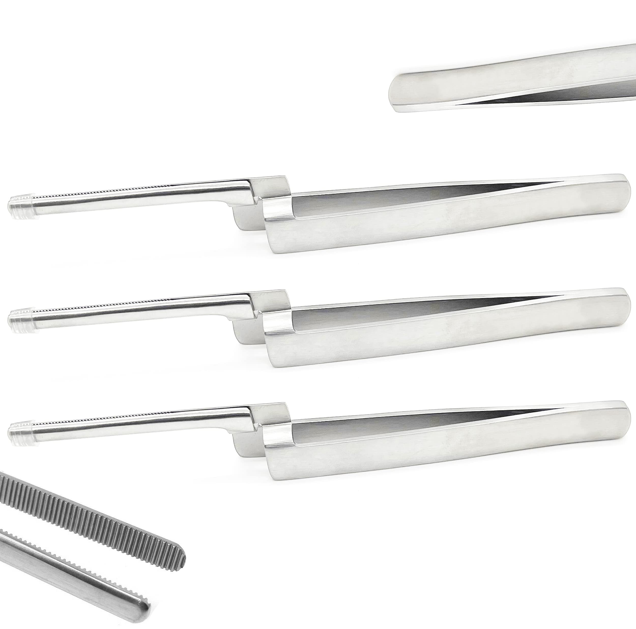 3 Pcs Dental Articulating Paper Holder - Stainless Steel Tweezers for Dentists & Students, Straight Pliers for Firm Grip | Perfect for Dental Clinics, Home Use & Professional Training