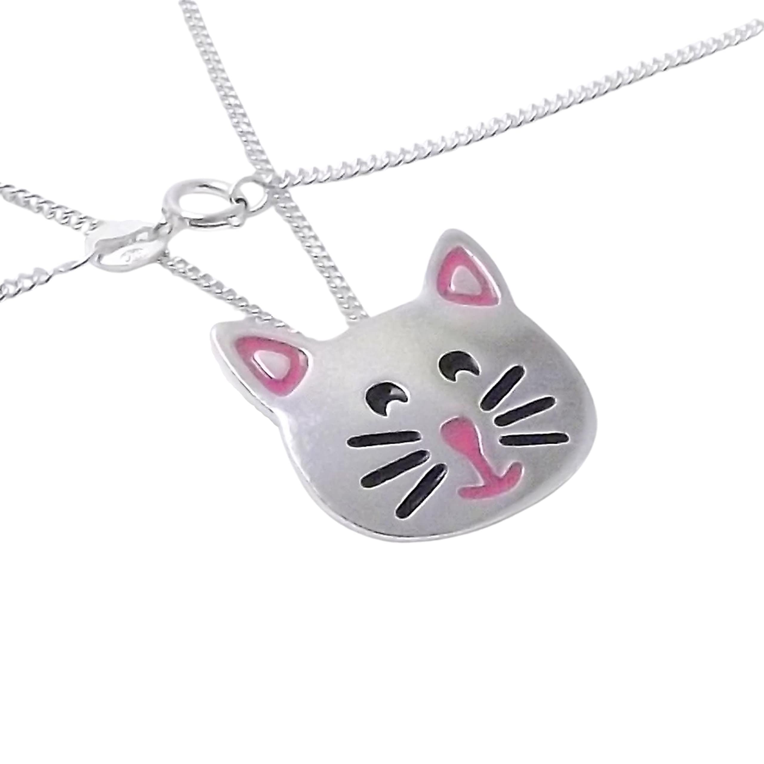 Handmade Sterling Silver Cat Pendant Necklace - Large Size Elegant Feline Jewelry for Women - Perfect Gift for Cat Lovers, Birthday & Anniversary
