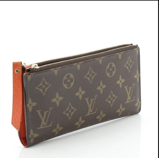 Authentic Louis Vuitton Adele Wallet in Monogram Canvas - Orange Luxury Women's Wallet for Everyday Use & Travel Accessories