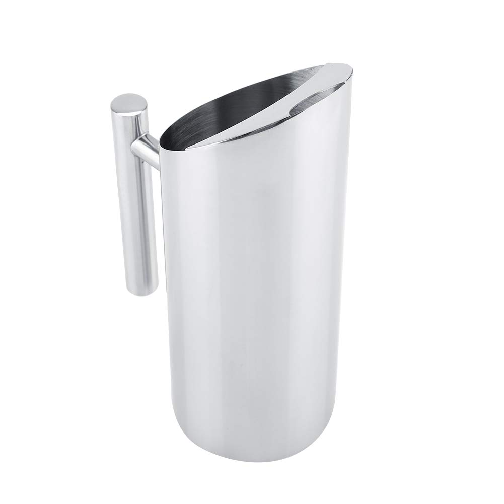 Premium Stainless Steel Water Pitcher with Handle - 68oz Iced Tea Pitcher for Hot & Cold Beverages - Perfect for Homemade Tea, Coffee, Wine, Milk & Juice - Ideal for Home, Kitchen, Hotel & Restaurant Use