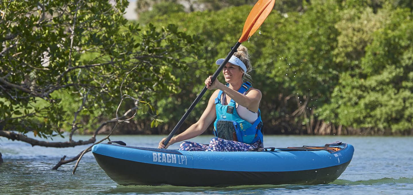 LP1 Kayak Package - Lightweight & Durable Inflatable Kayak for Beach & River Adventures - Perfect for Fishing, Camping & Outdoor Recreation
