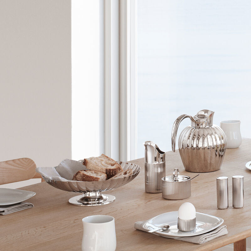 Georg Jensen Bernadotte Sugar Bowl with Spoon - Elegant Silver-Plated Serving Bowl for Tea, Coffee & Desserts - Perfect for Dinner Parties & Hostess Gifts
