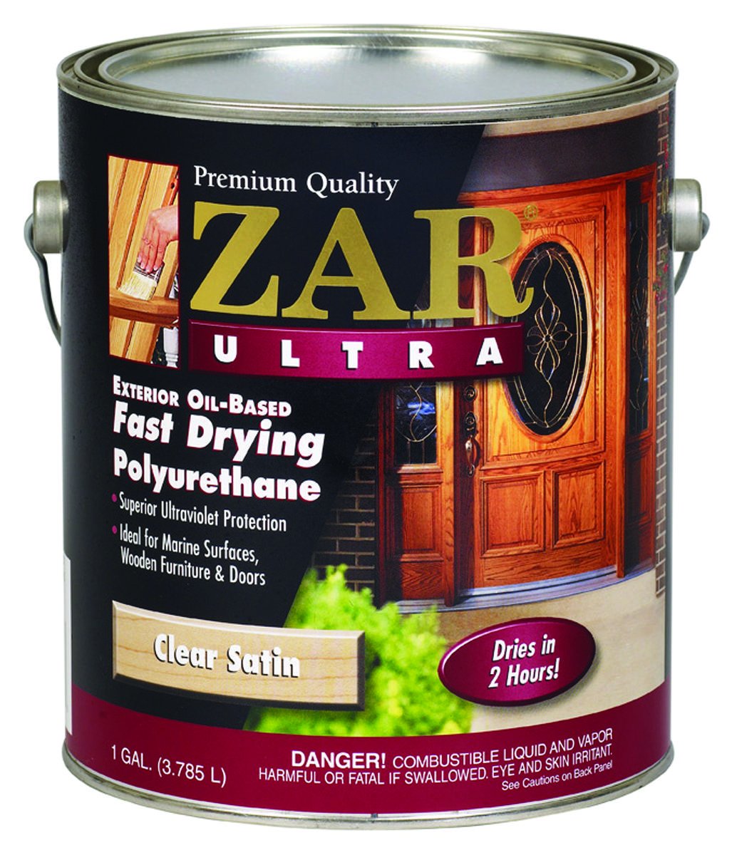 Premium Polyurethane UV-Resistant Exterior Wood Finish - Oil-Based Satin Gloss 1 Gallon for Outdoor Furniture, Decks & Fences Protection