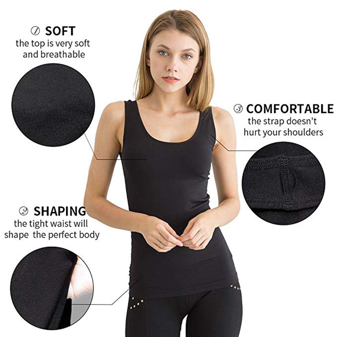 WOOD MEETS COLOR Women's Seamless Shapewear - Tummy Control Camisole & Compression Tank Top for Body Shaping | Slimming Underwear for Everyday Wear, Workout & Special Occasions