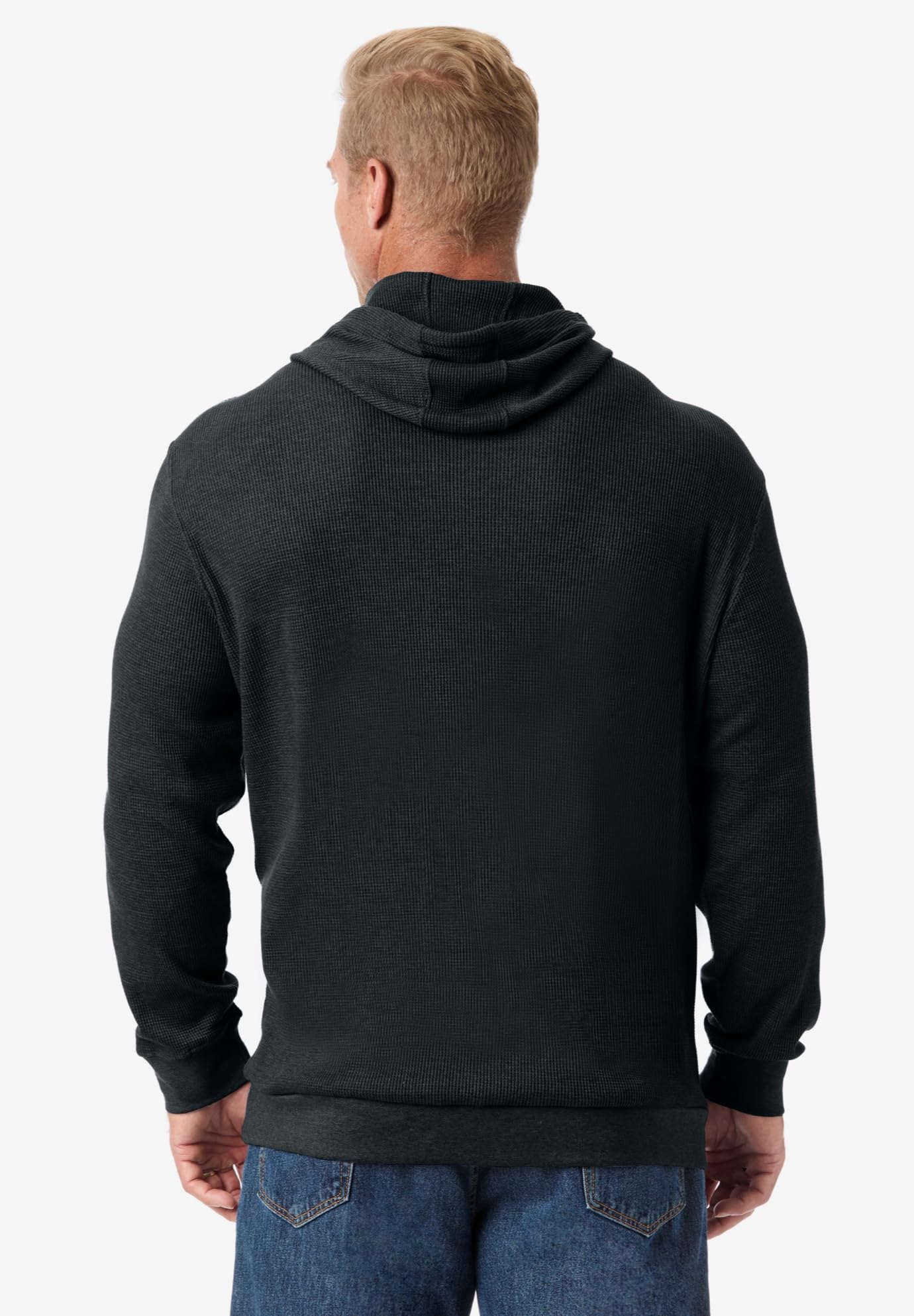 KingSize Men's Big & Tall Waffle-Knit Thermal Hoodie - Warm Winter Pullover for Cold Weather - Perfect for Outdoor Activities, Camping & Layering