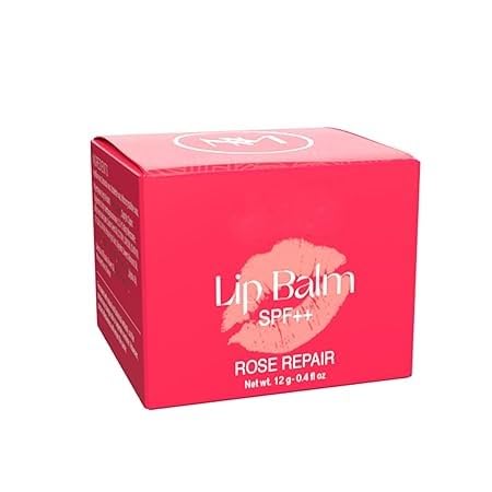 **Mwezi Rose Repair Lip Balm with SPF 15 – Natural Moisturizing Lip Care with Rose Extracts, Olive Oil, Shea Butter, Vitamin E & Avocado Oil – Soothes Dry, Chapped & Dark Lips – 0.42 oz (12g) – Perfect for Daily Hydration, Sun Protection & Night Lip Treatment**