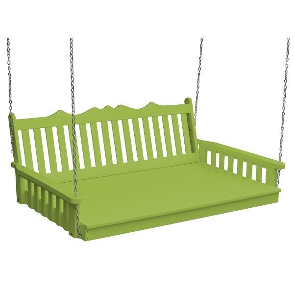 Poly Royal English Swing Bed - Outdoor Patio Hanging Swing Chair with Stand, Perfect for Garden, Porch, and Backyard Relaxation