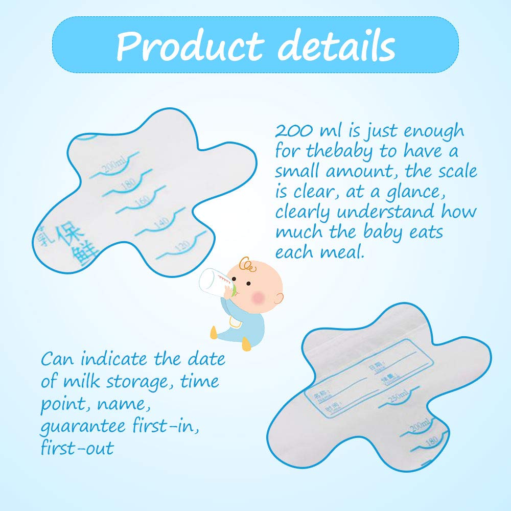 Fdit 30pcs Pre-Sterilized Breast Milk Storage Bags with Accurate Measurements & Leak-Proof Seal | BPA-Free Freezer Safe Breastmilk Bags for Pumping, Travel & Long-Term Storage