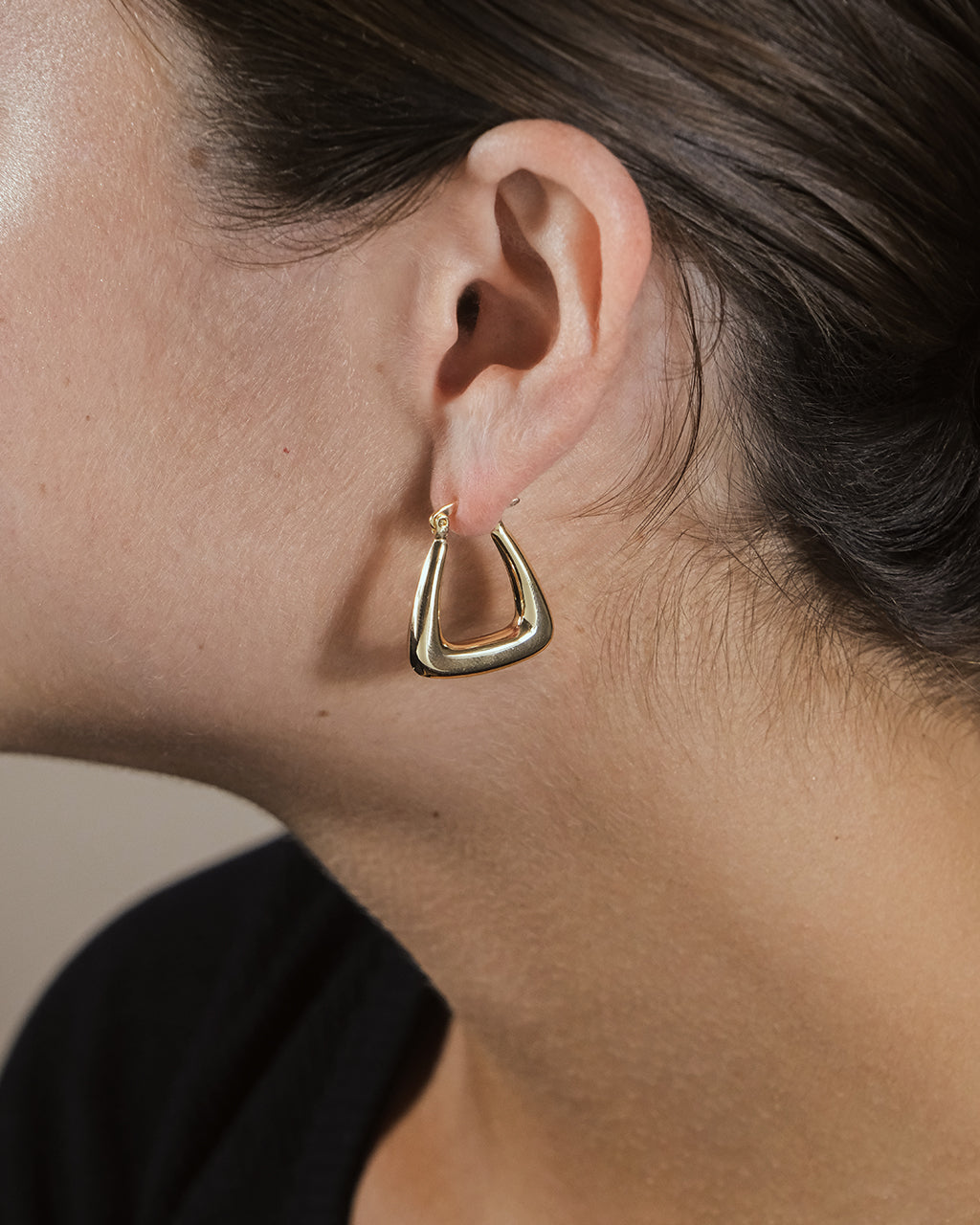 Sage Green Triangular Hoop Earrings for Women - Minimalist Geometric Dangle Earrings - Perfect for Everyday Wear, Office, and Date Nights