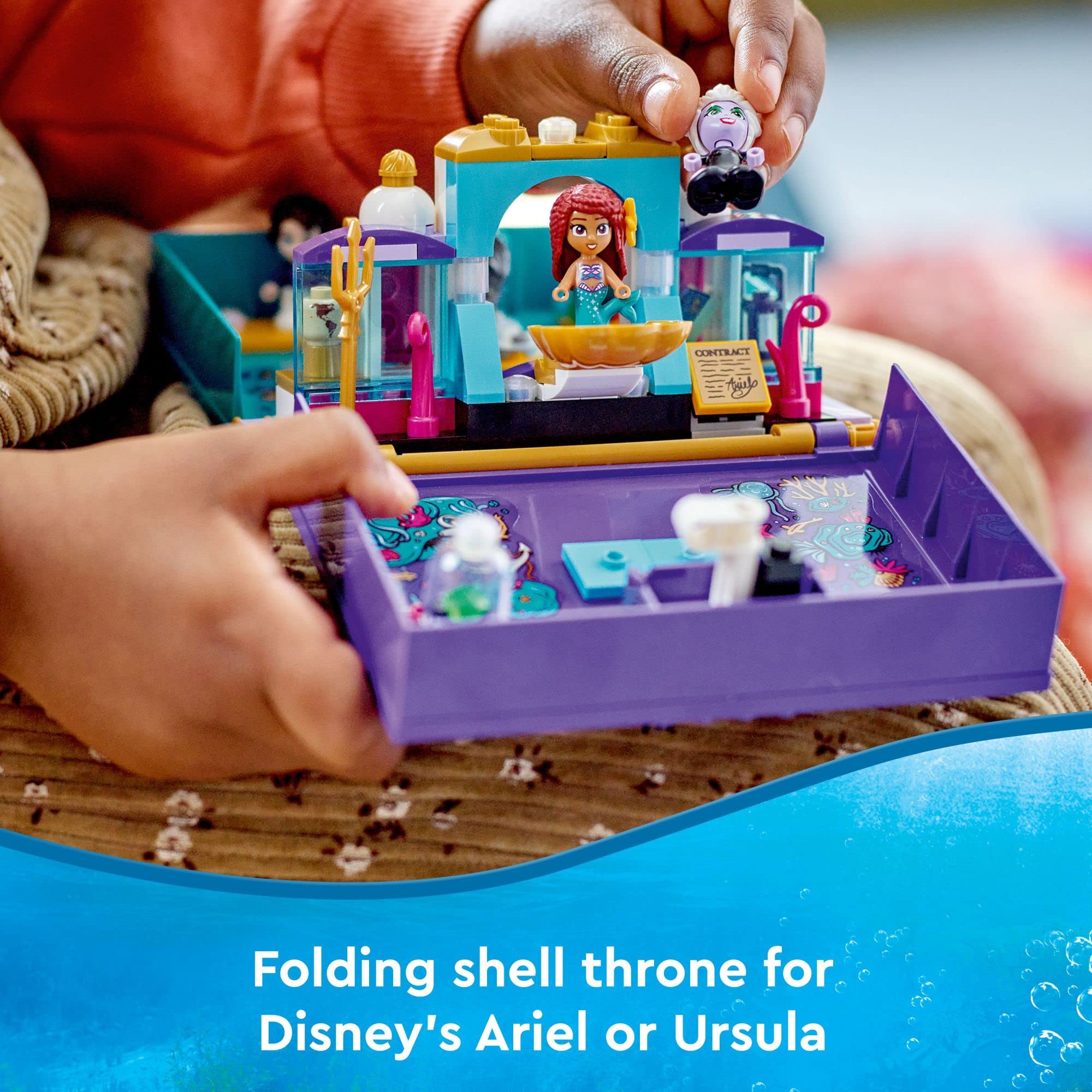 LEGO Disney The Little Mermaid Story Book 43213 Building Set - Ariel, Prince Eric & Ursula Micro-Dolls | Disney Princess Toy for Kids Ages 5+ | Perfect Birthday Gift, Creative Play & Disney Collection Display