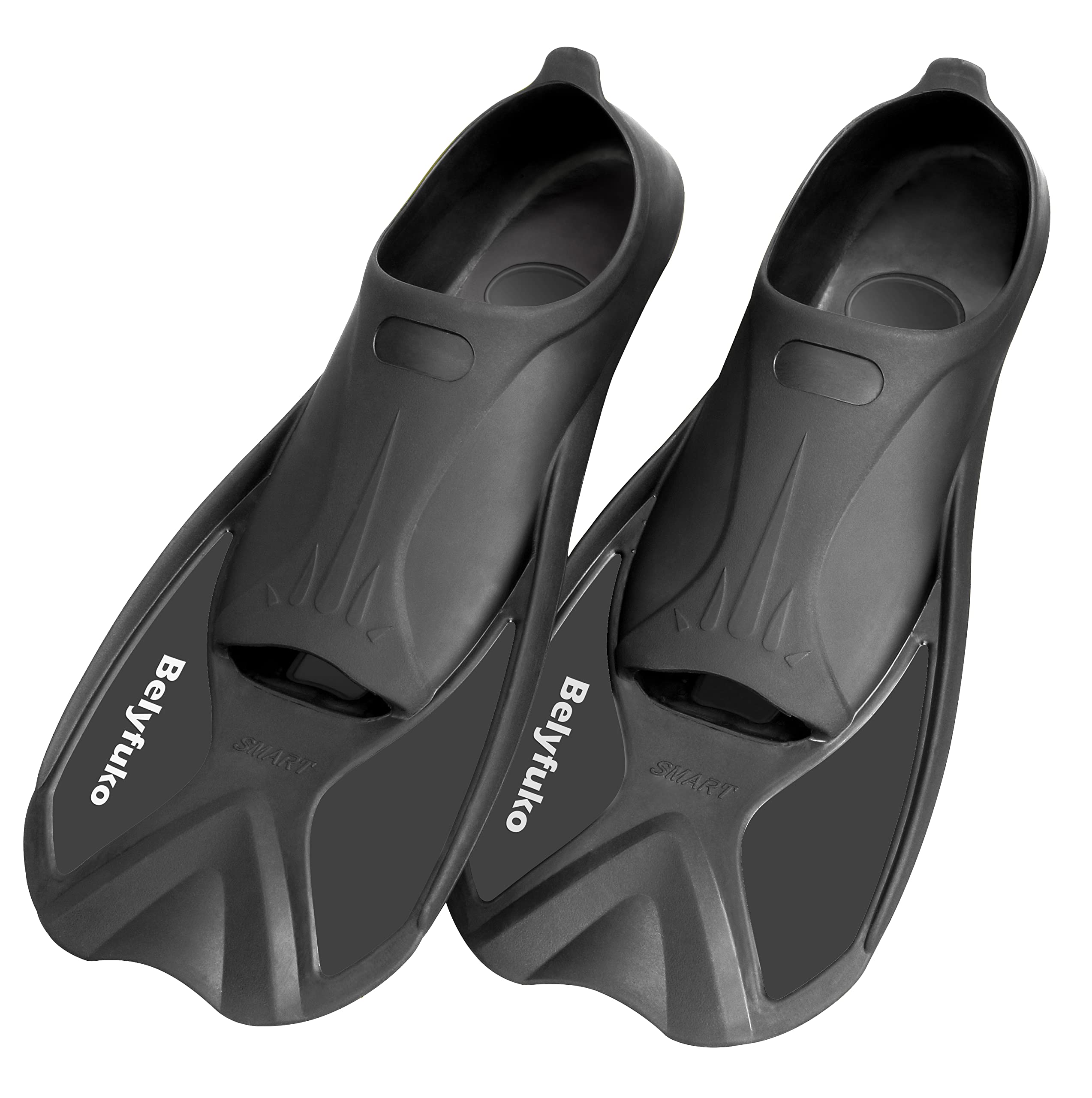 **Short Swim Fins for Adults & Kids - Travel Size Snorkeling Fins for Lap Swimming, Diving & Snorkeling - Includes Mesh Bag - Perfect for Pool, Beach & Water Sports**