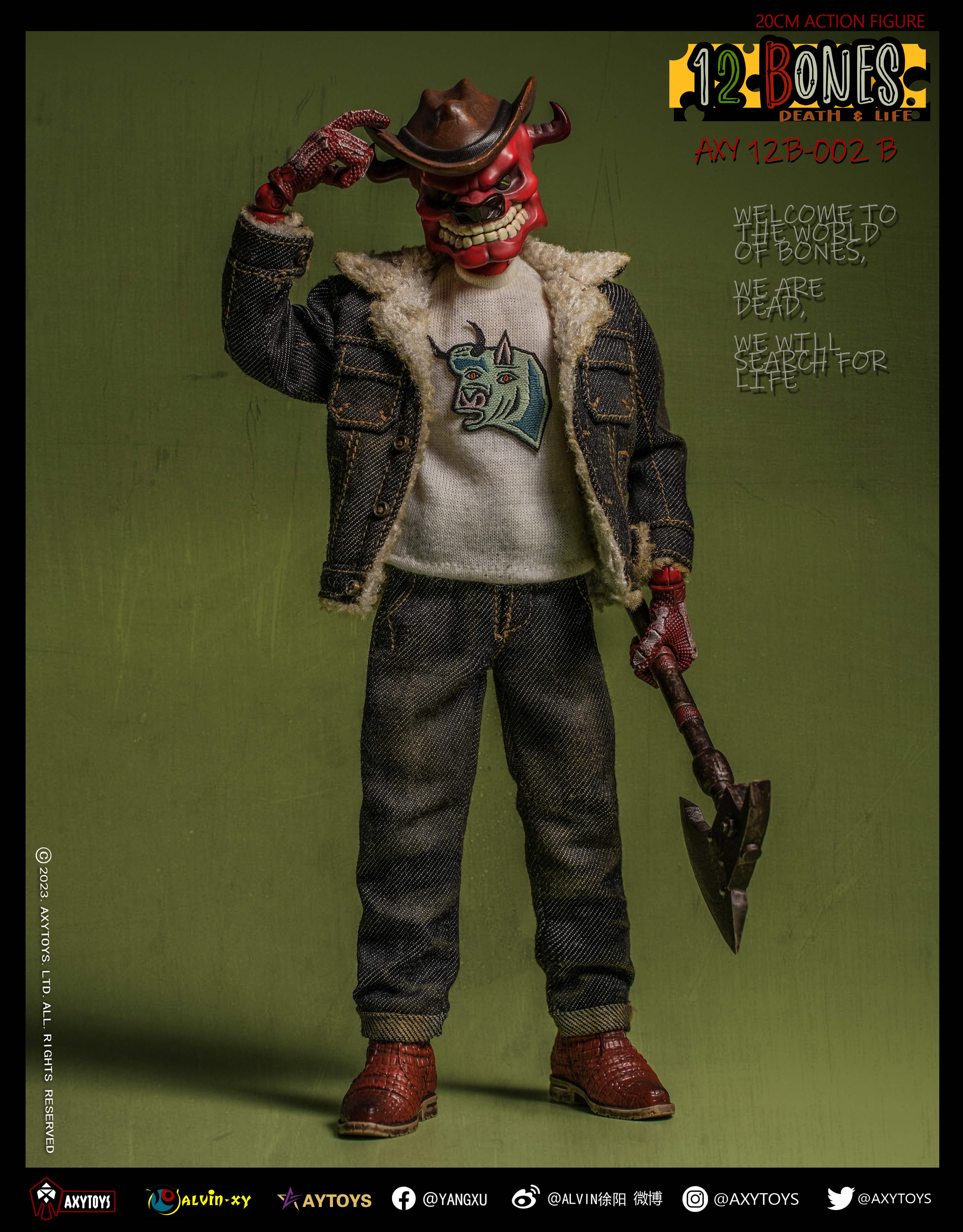 AxyToys 1/12 Scale 20CM Action Figure - 12 Bones Stories Mice & Cowboy Collectible Toy for Display & Role Play | Perfect for Collectors, Gift Giving & Diorama Scenes
