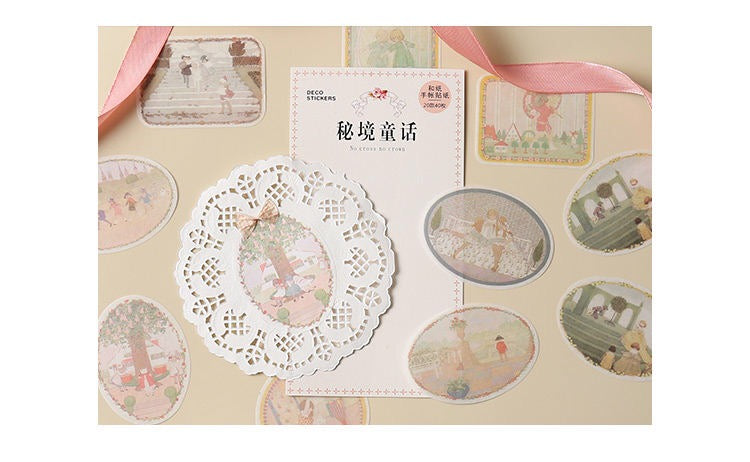 40-Piece Childhood Story Washi Tape Stickers - Scrapbooking, Journaling, DIY Crafts for Kids & Adults