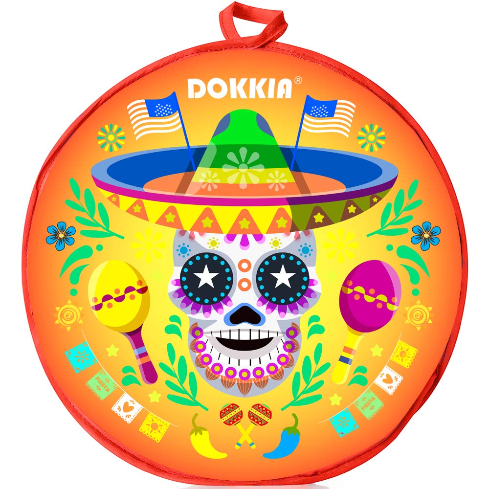 12 Inch Insulated Tortilla Warmer Bag - Microwave Safe Taco Pouch for Keeping Food Warm & Fresh | Perfect for Tacos, Burritos, Nachos & Mexican Dishes (Skull Sombrero Design)
