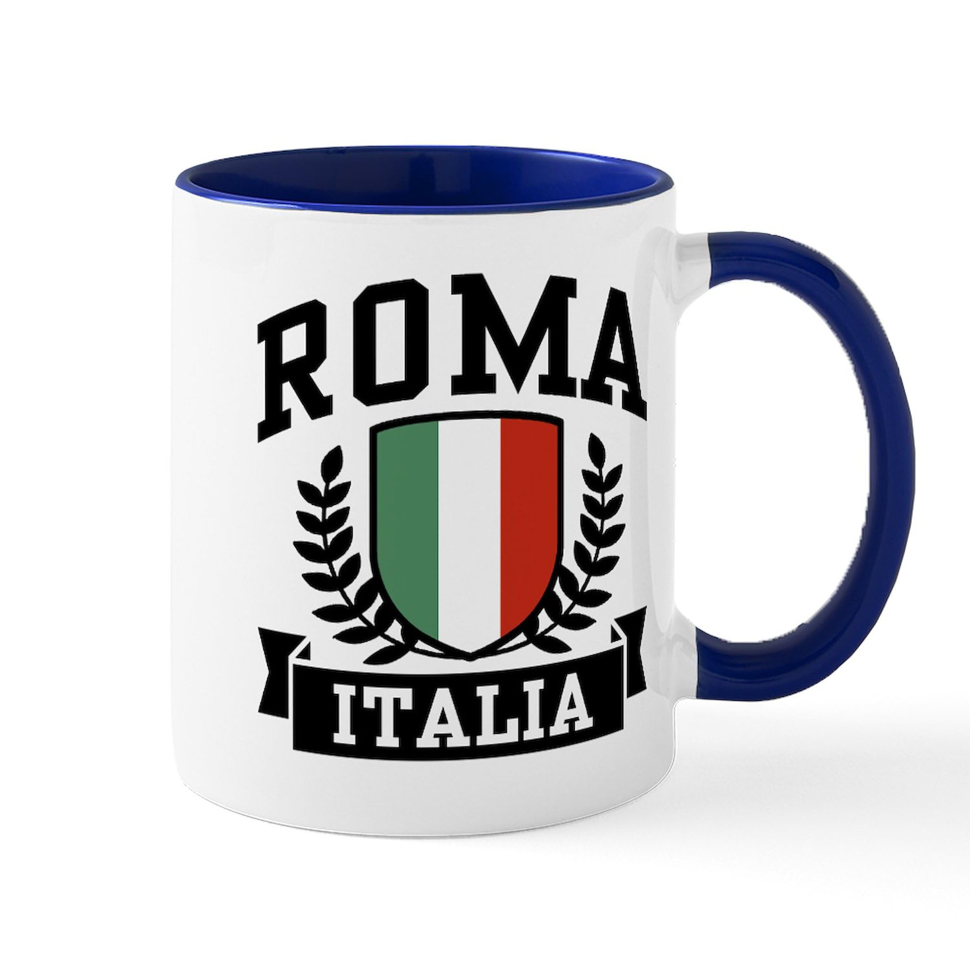 Roma Italia 11 oz (325 ml) Ceramic Coffee Mug - Italian Theme Travel Gift for Coffee Lovers, Perfect for Home, Office & Gifts