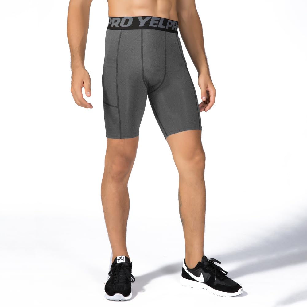 Queerier Men's Compression Shorts 1/3/4 Pack - Breathable Spandex Workout Underwear for Running, Sports & Gym - Moisture Wicking Athletic Base Layer Shorts for Men - Ideal for Workouts, Jogging & Active Lifestyle