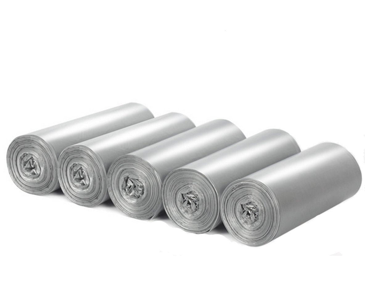 5 Gallon Small Garbage Bags - 100 Count Strong Durable Disposable Trash Can Liners for Kitchen, Bathroom, Office & Home Use - Silver (5 Rolls) - Perfect for Waste Bins, Recycling & Daily Cleaning