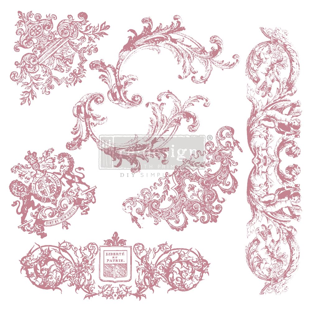 Redesign Decor Clear-Cling Stamps - Chateau De Maisons Wall Decals for Furniture, Nightstand, Vanity & Desk | Easy DIY Wall Art & Home Décor | Perfect for Bedroom, Living Room & Office Spaces