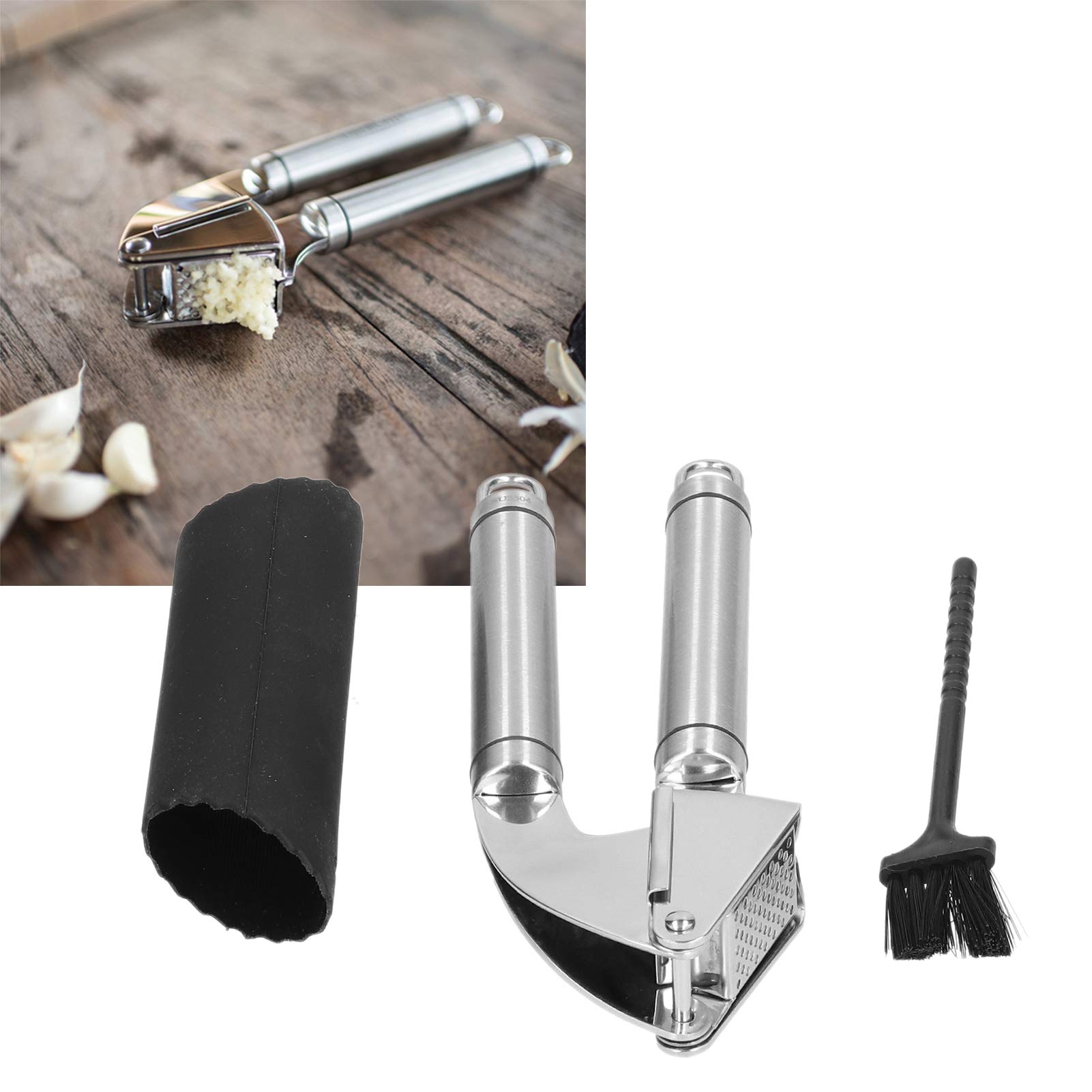 Premium Heavy-Duty Stainless Steel Garlic Press - Rustproof Professional Garlic Crusher & Mincer for Kitchen, Restaurant & Home Use - Perfect for Cooking, Meal Prep & Italian Cuisine