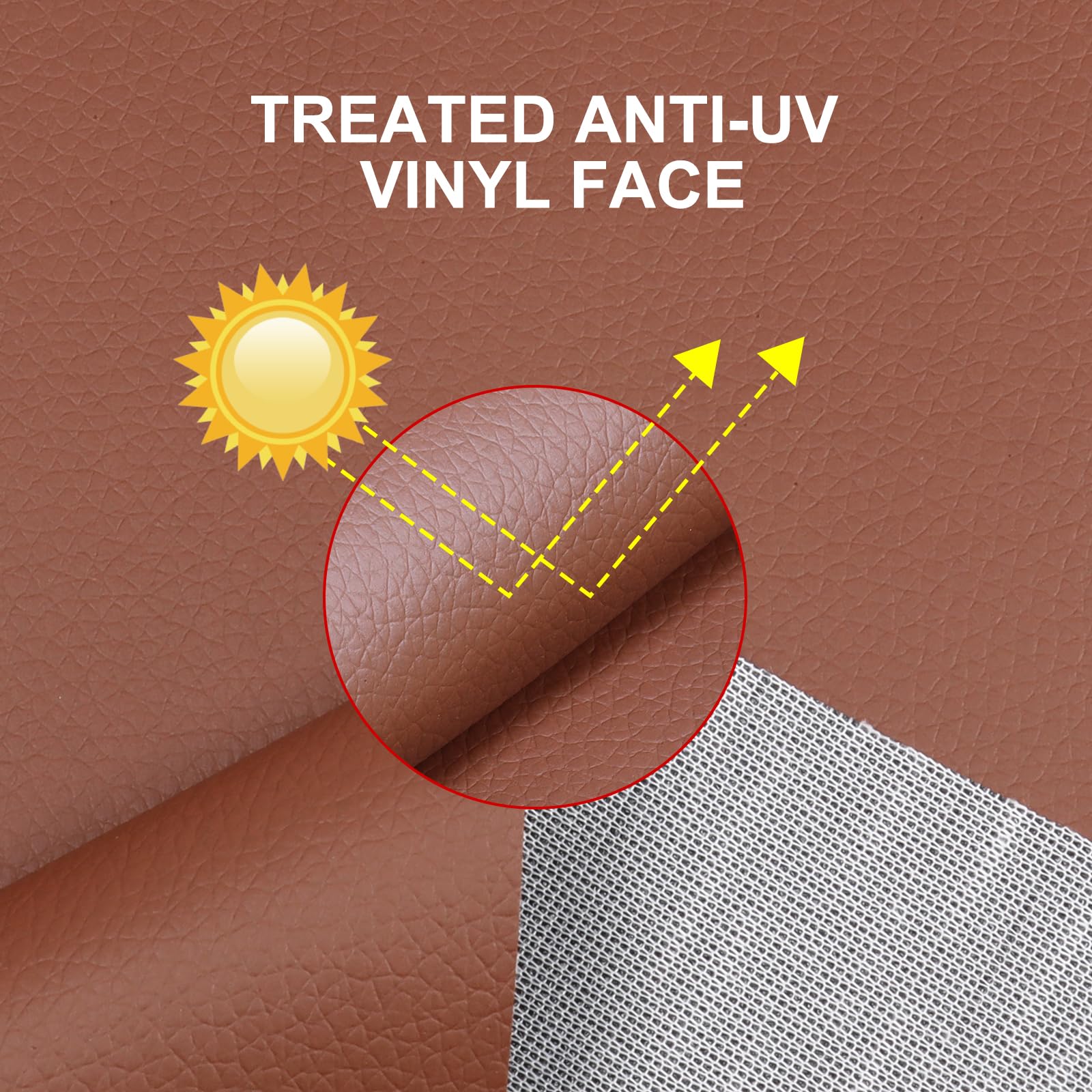 Premium Marine Vinyl Fabric - Soft, Durable & Hypoallergenic Artificial Leather for DIY Upholstery, Boat Seats, Car Interiors - Easy to Clean Synthetic Material (1 Yard, Brown) - Perfect for Furniture Repair, RV Cushions & Home Decor Projects