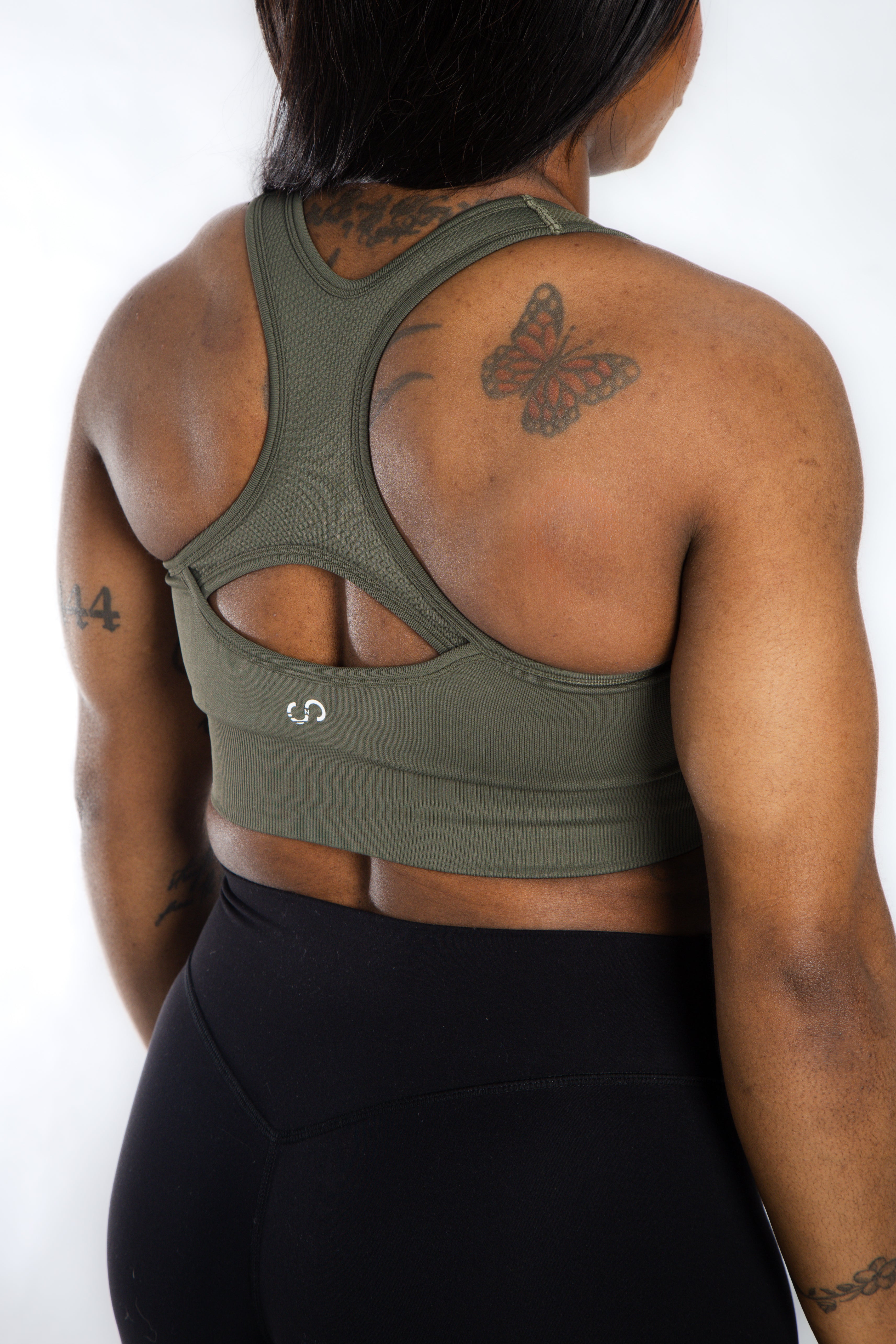 Seamless Comfort Bra in OD Green - Wireless Support for Yoga, Workouts & Everyday Wear