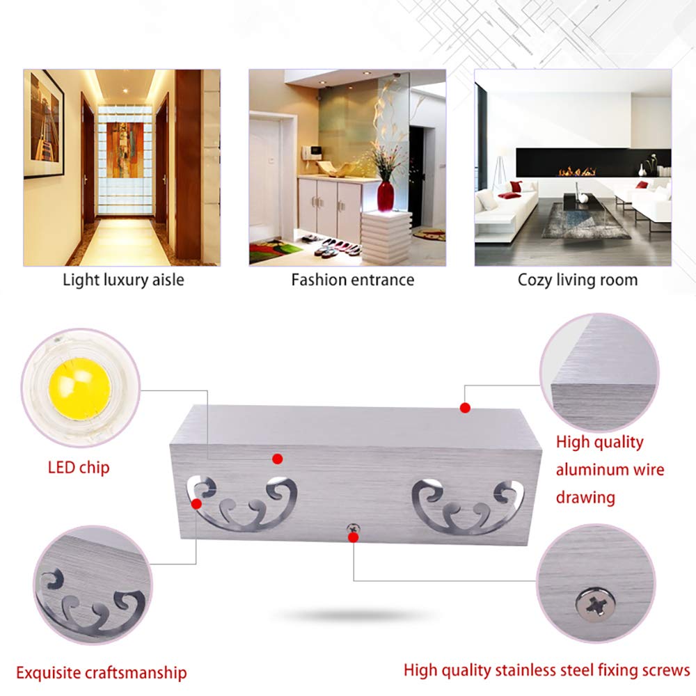 Modern 6W LED Wall Light - Aluminum Indoor Wall Lamp for Bedroom, Living Room & Corridor - Energy Efficient Bright Blue Lighting (Perfect for Ambient Mood Lighting & Decorative Wall Illumination)