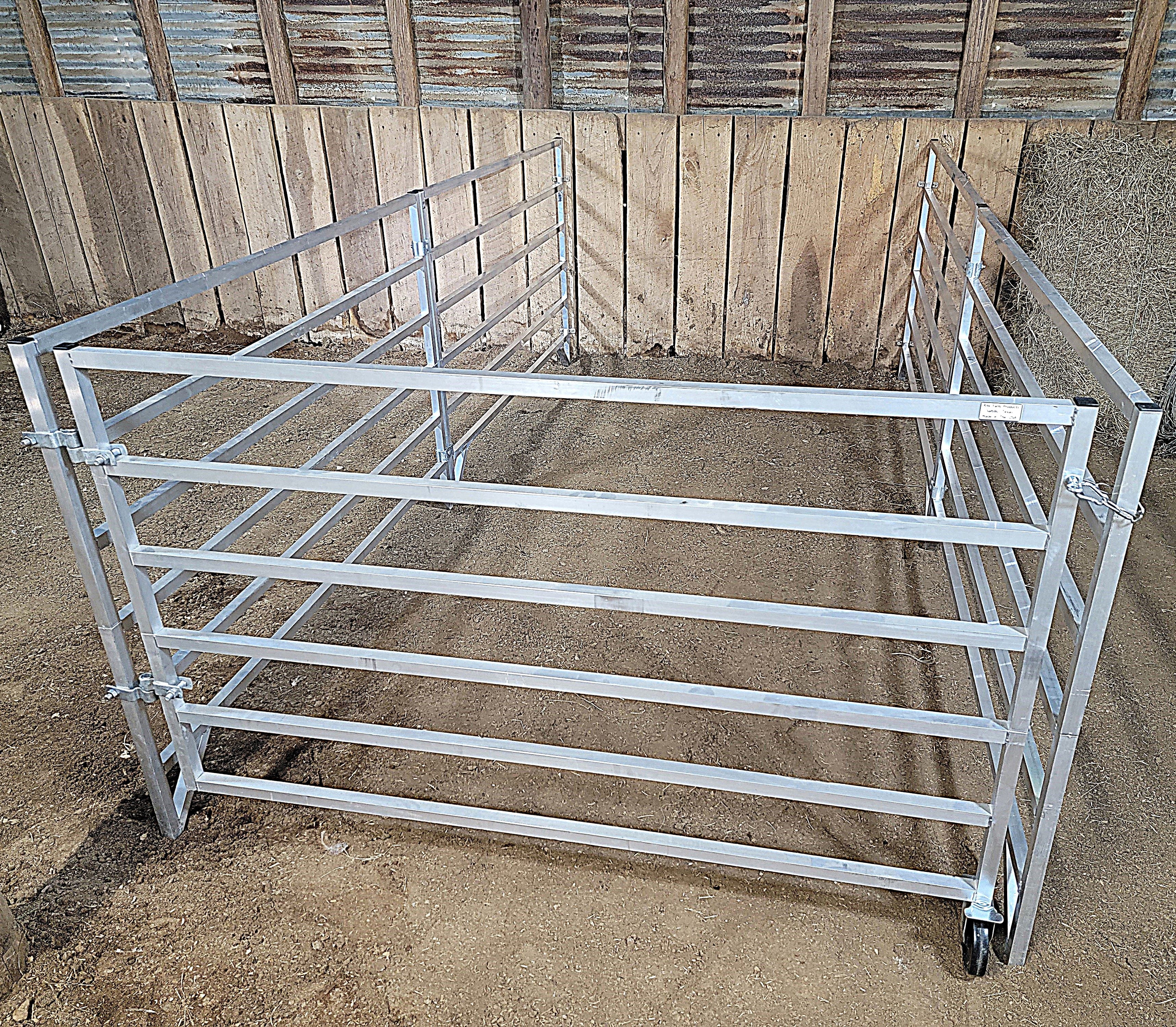 5 Ft X 10 Ft Aluminum Stall Kit with 6 Rails - Wall Mounted Horse Stall (4 Panels + 1 Gate) for Barns, Stables & Indoor Riding Arenas